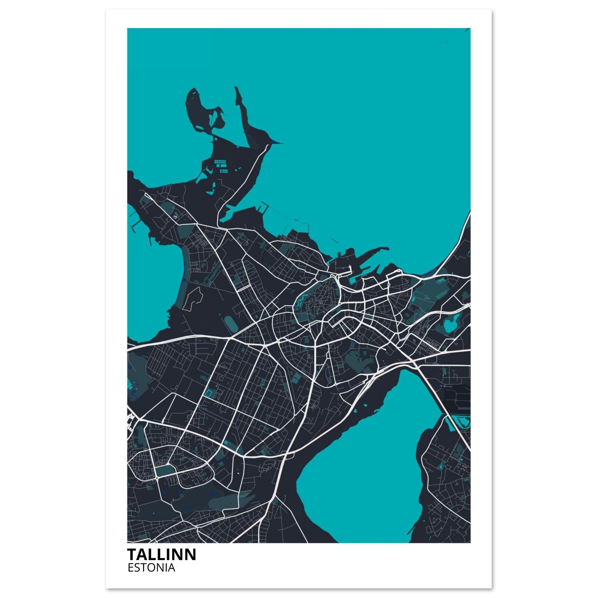 Tallinn Estonia City Map Poster | Custom Map Art Print - Ink And Atlas