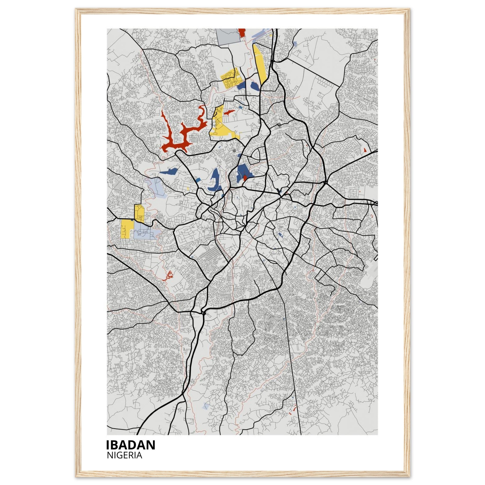 Ibadan Nigeria City Map Poster | Custom Map Art Print - Ink And Atlas
