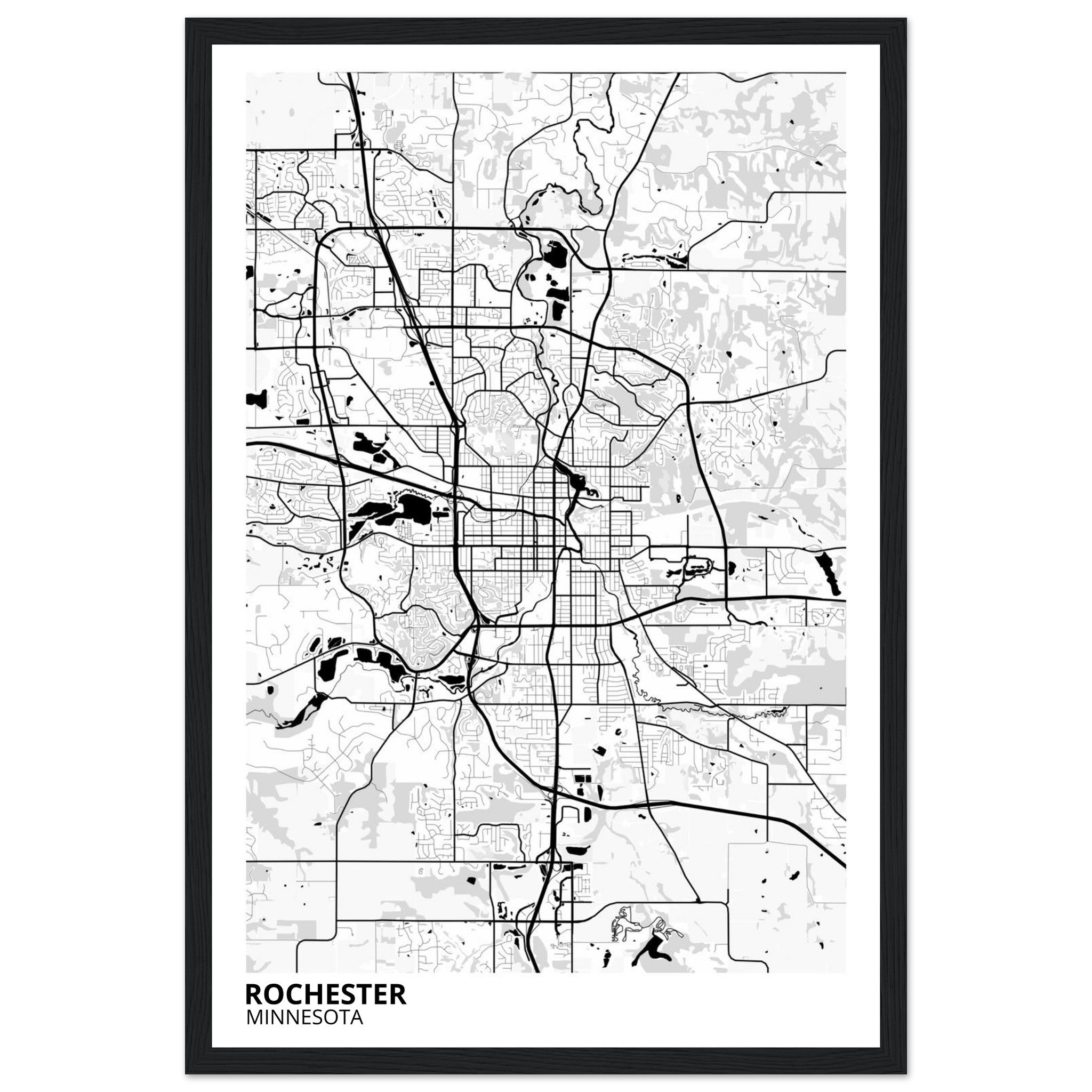 Rochester Minnesota City Map Poster | Custom Map Art Print - Ink And Atlas