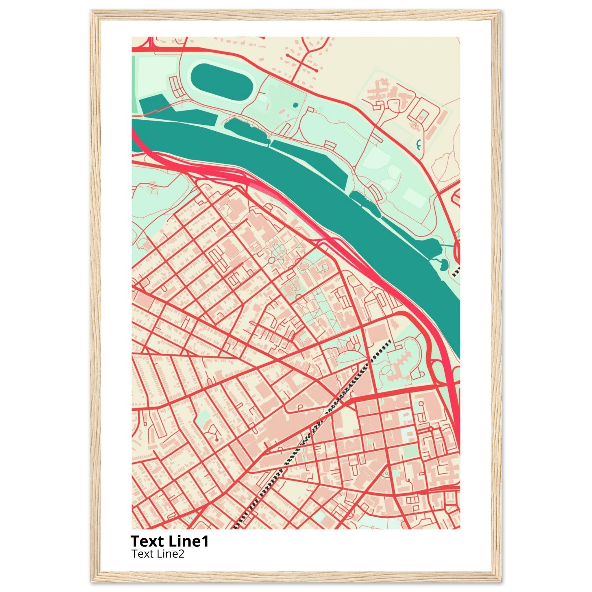 rutgers university new brunswick modern campus map print
