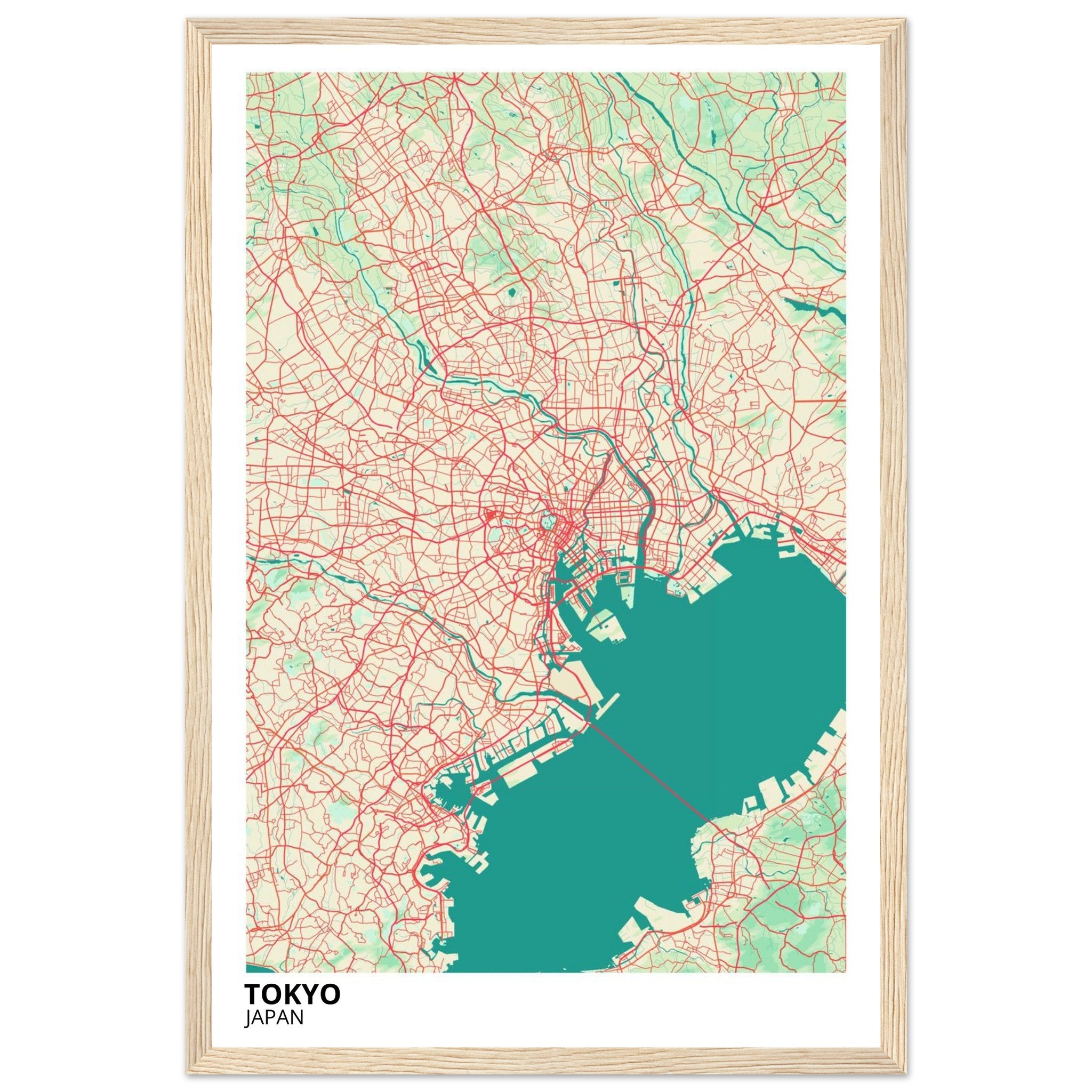 tokyo japan map poster print