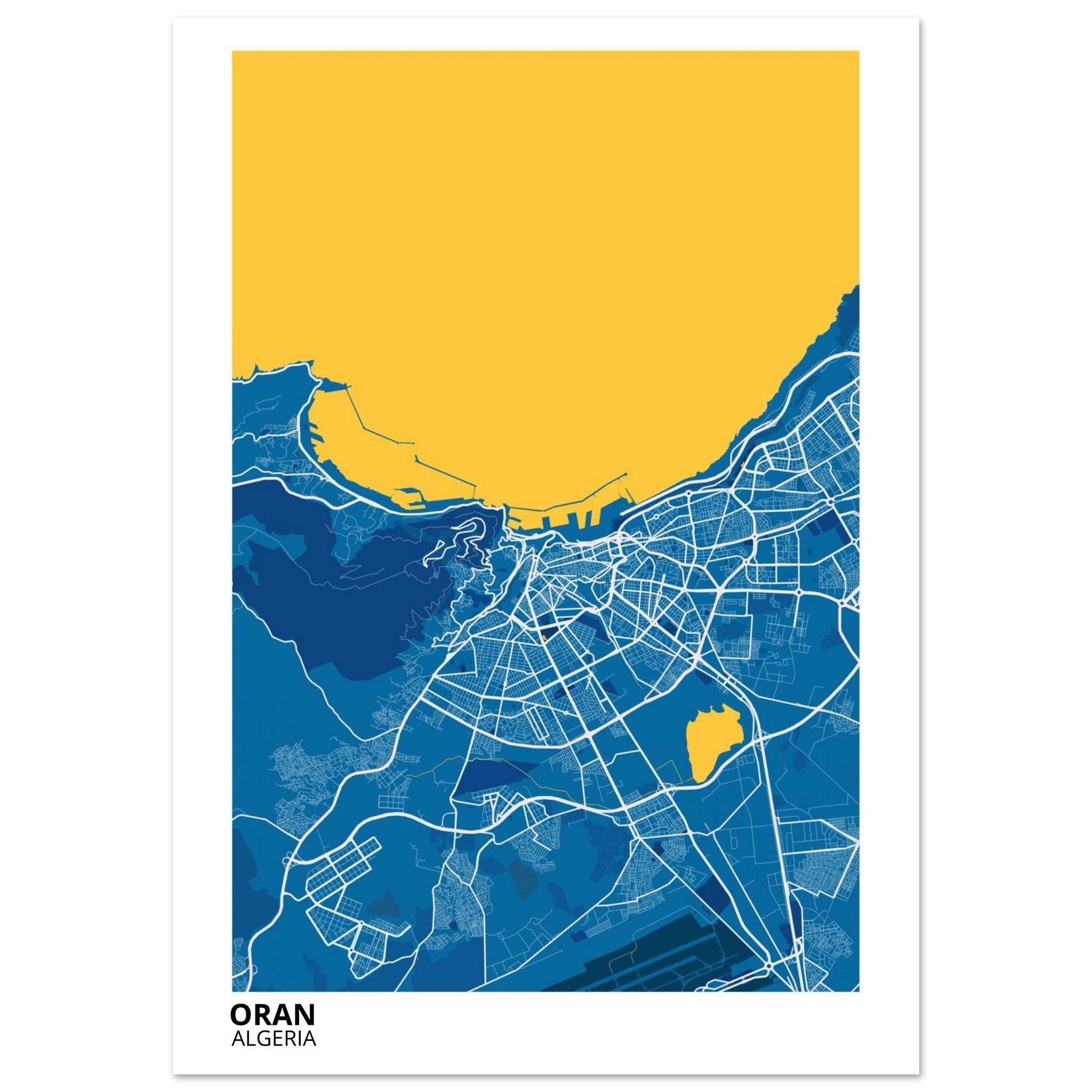 Oran Algeria City Map Poster | Custom Map Art Print - Ink And Atlas