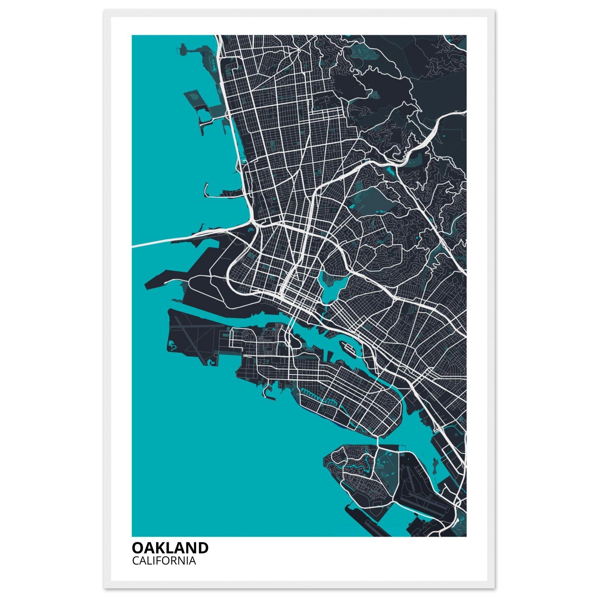 oakland map poster print