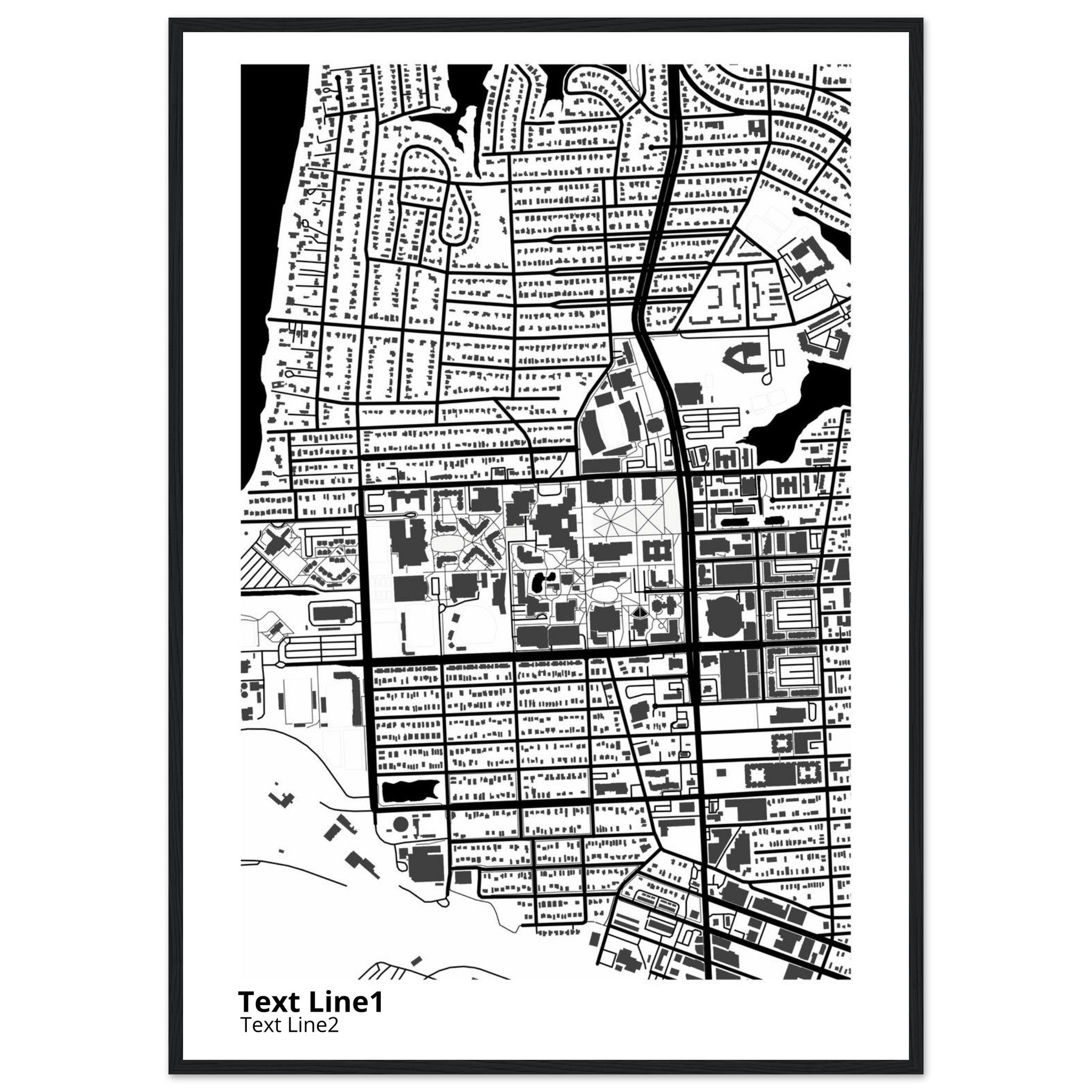 old dominion university virginia modern campus map print