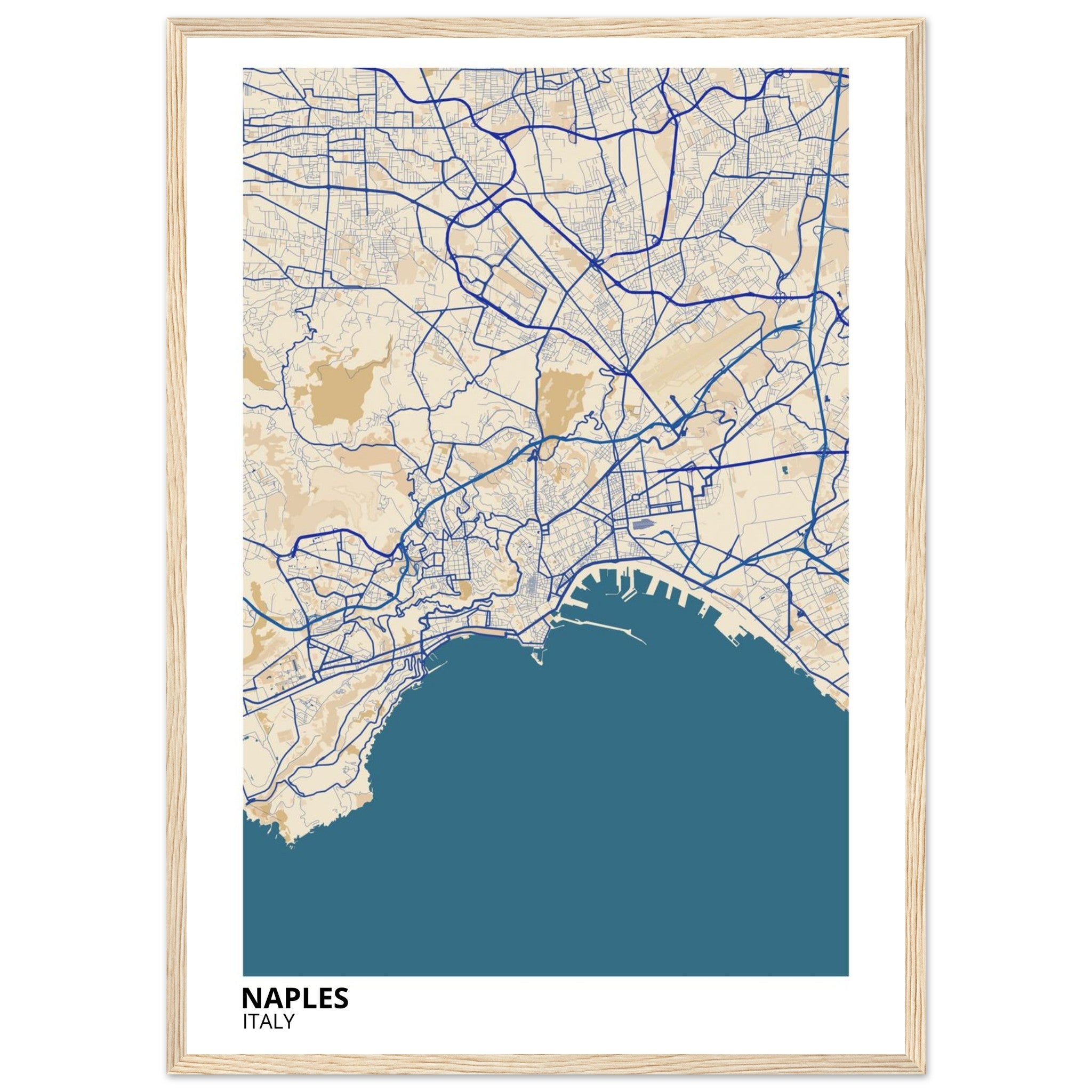 Naples Italy City Map Poster | Custom Map Art Print - Ink And Atlas