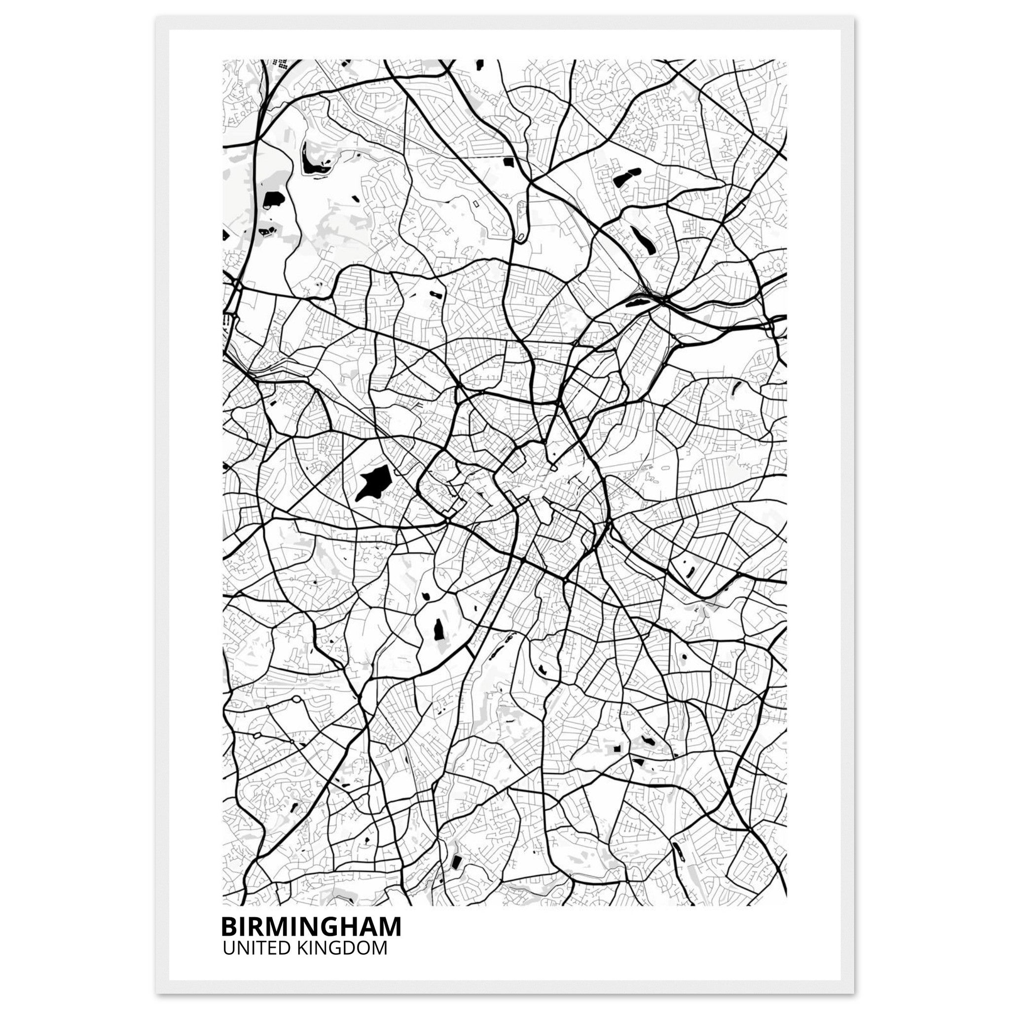 Birmingham United Kingdom City Map Poster | Custom Map Art Print - Ink And Atlas