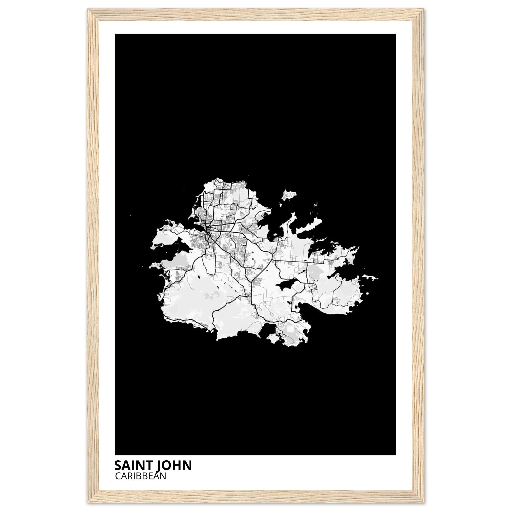 Saint John Caribbean City Map Poster | Custom Map Art Print - Ink And Atlas