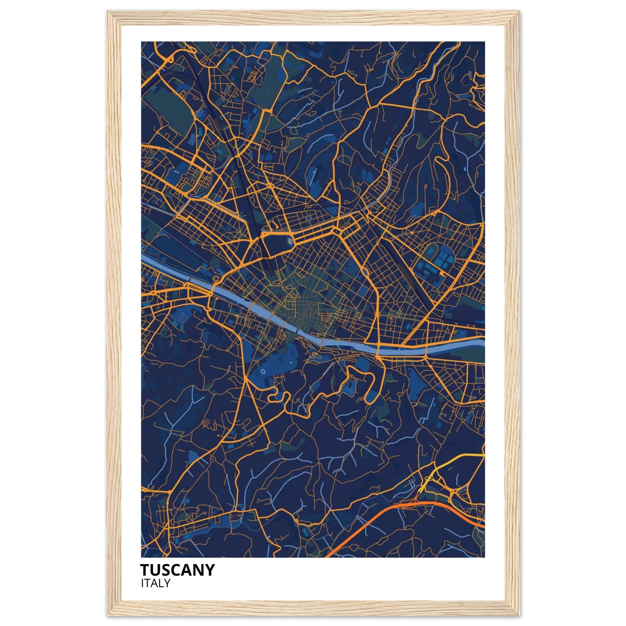 Tuscany Italy City Map Poster | Custom Map Art Print - Ink And Atlas