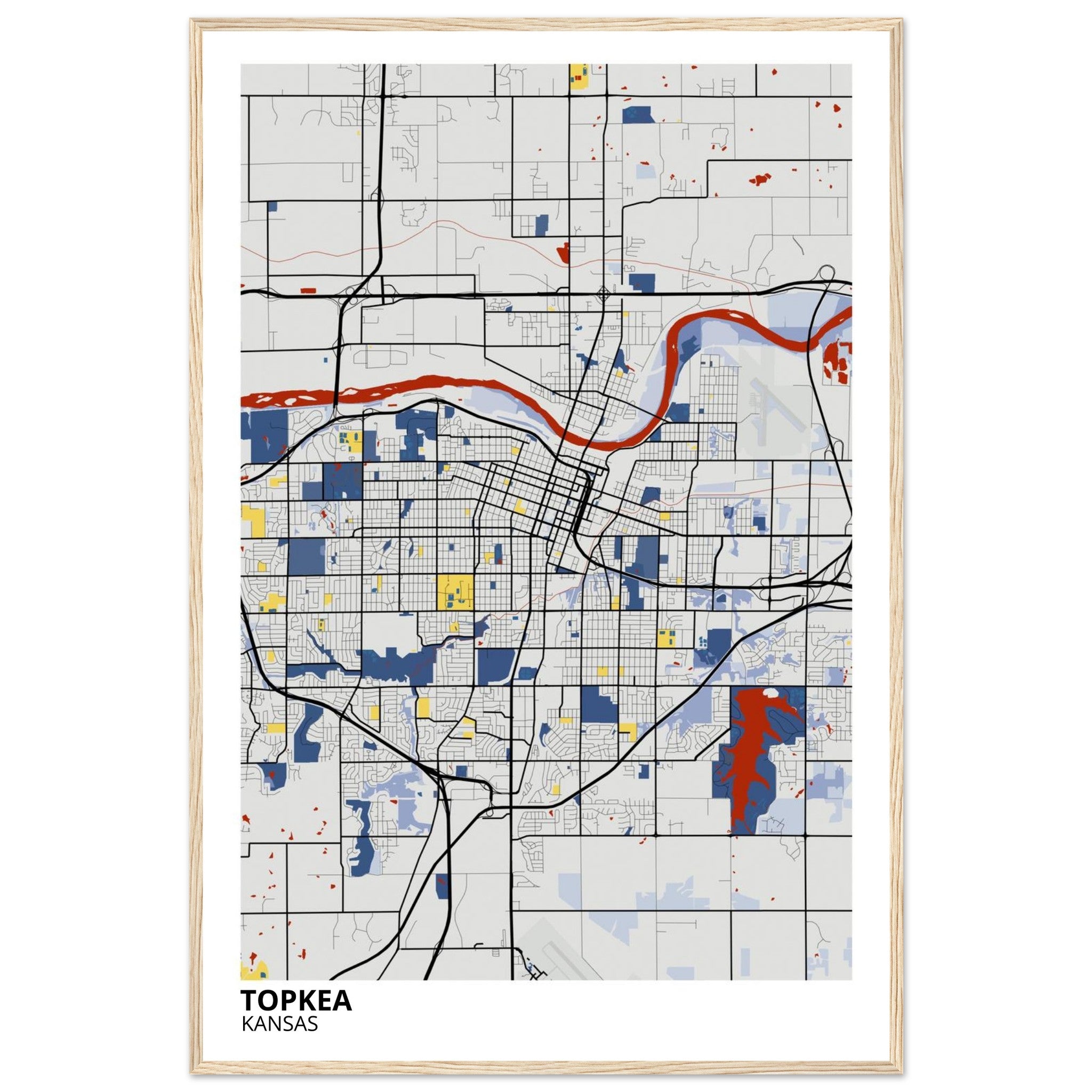 topeka map poster print