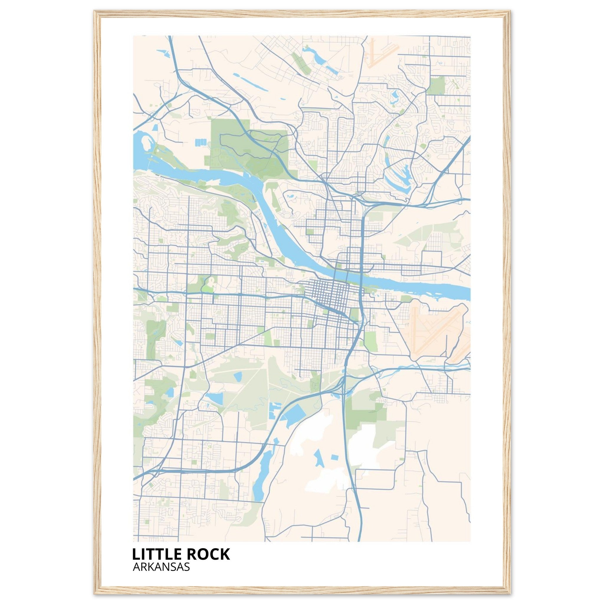 little rock map poster print