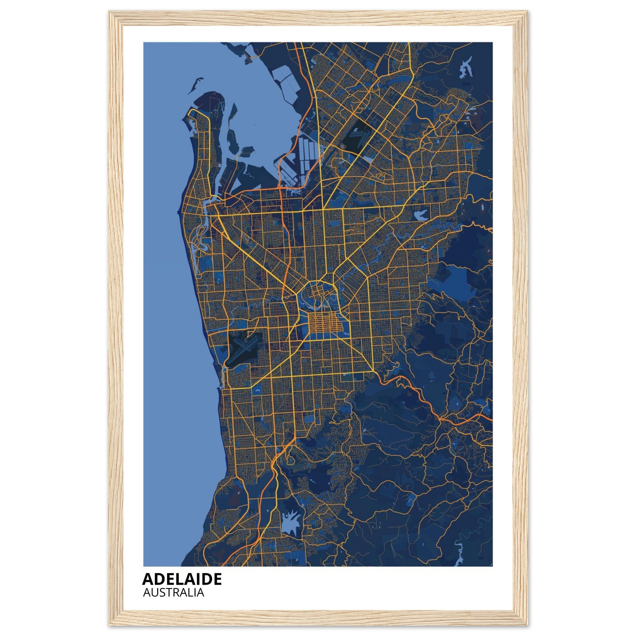Adelaide Australia City Map Poster | Custom Map Art Print - Ink And Atlas