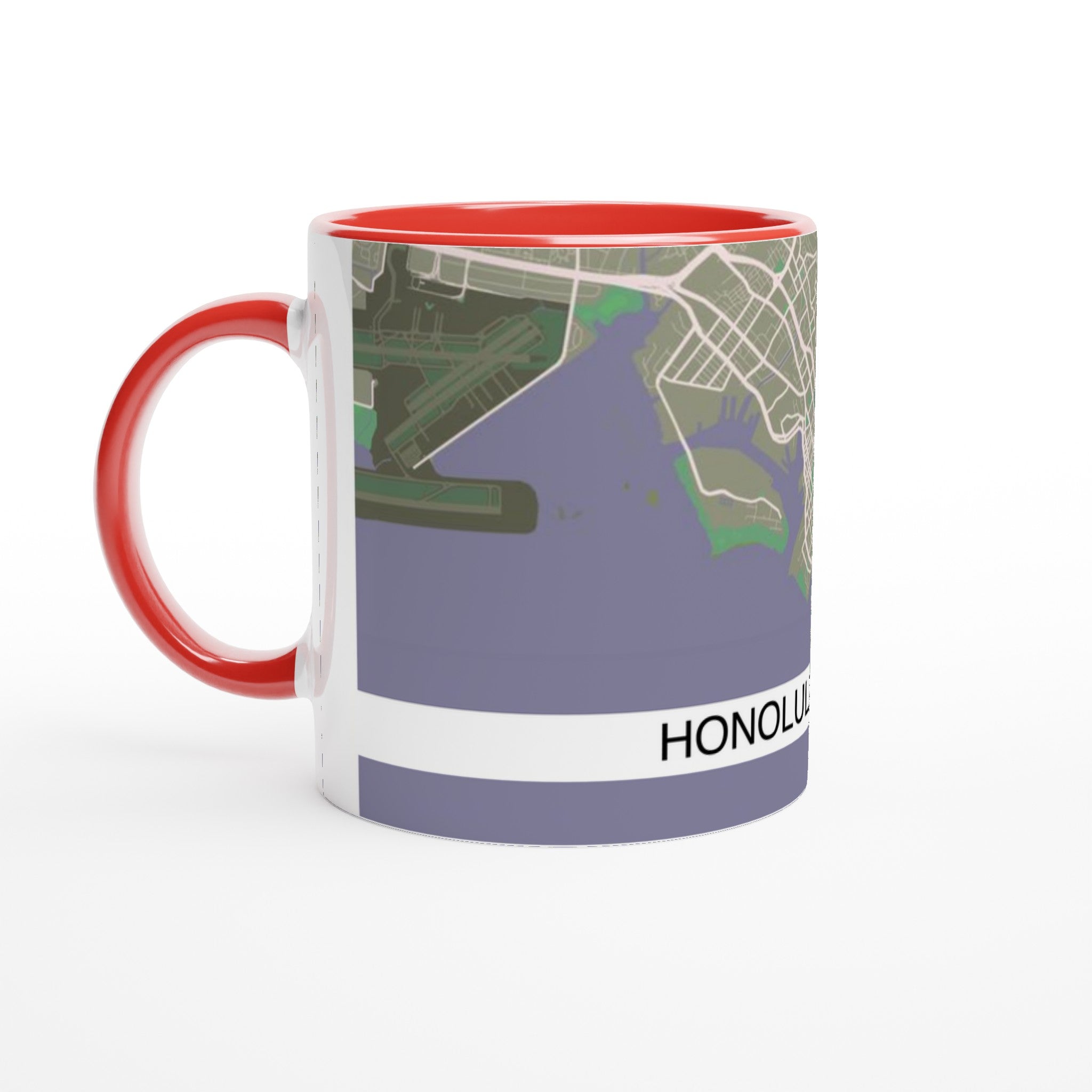 Honolulu Hawaii Modern City Map Mug (11oz) - Ink And Atlas