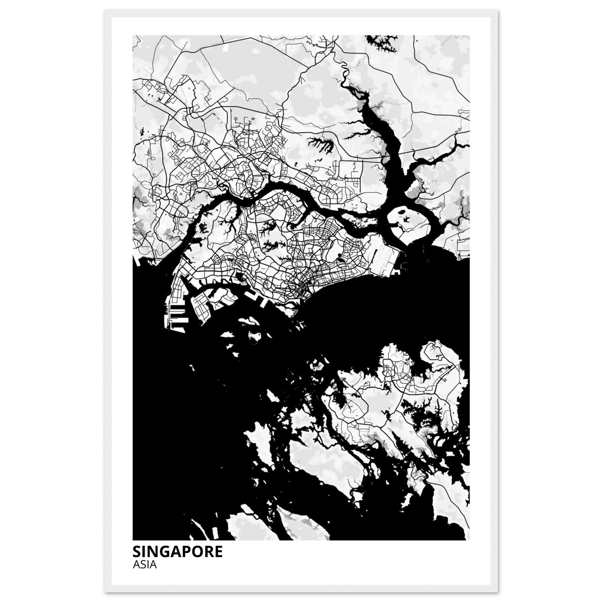 Singapore City Map Poster | Custom Map Art Print - Ink And Atlas