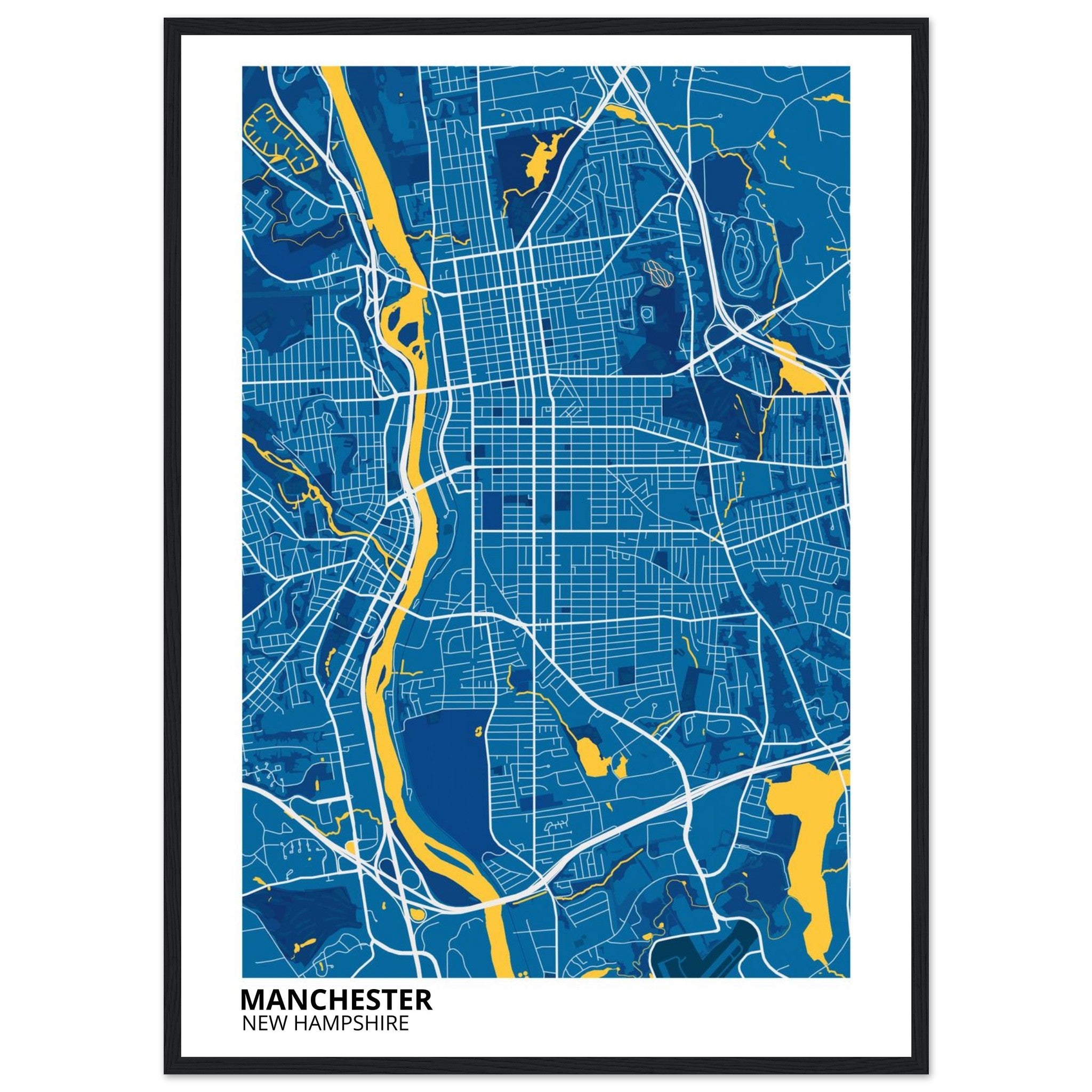 Manchester New Hampshire City Map Poster | Custom Map Art Print - Ink And Atlas