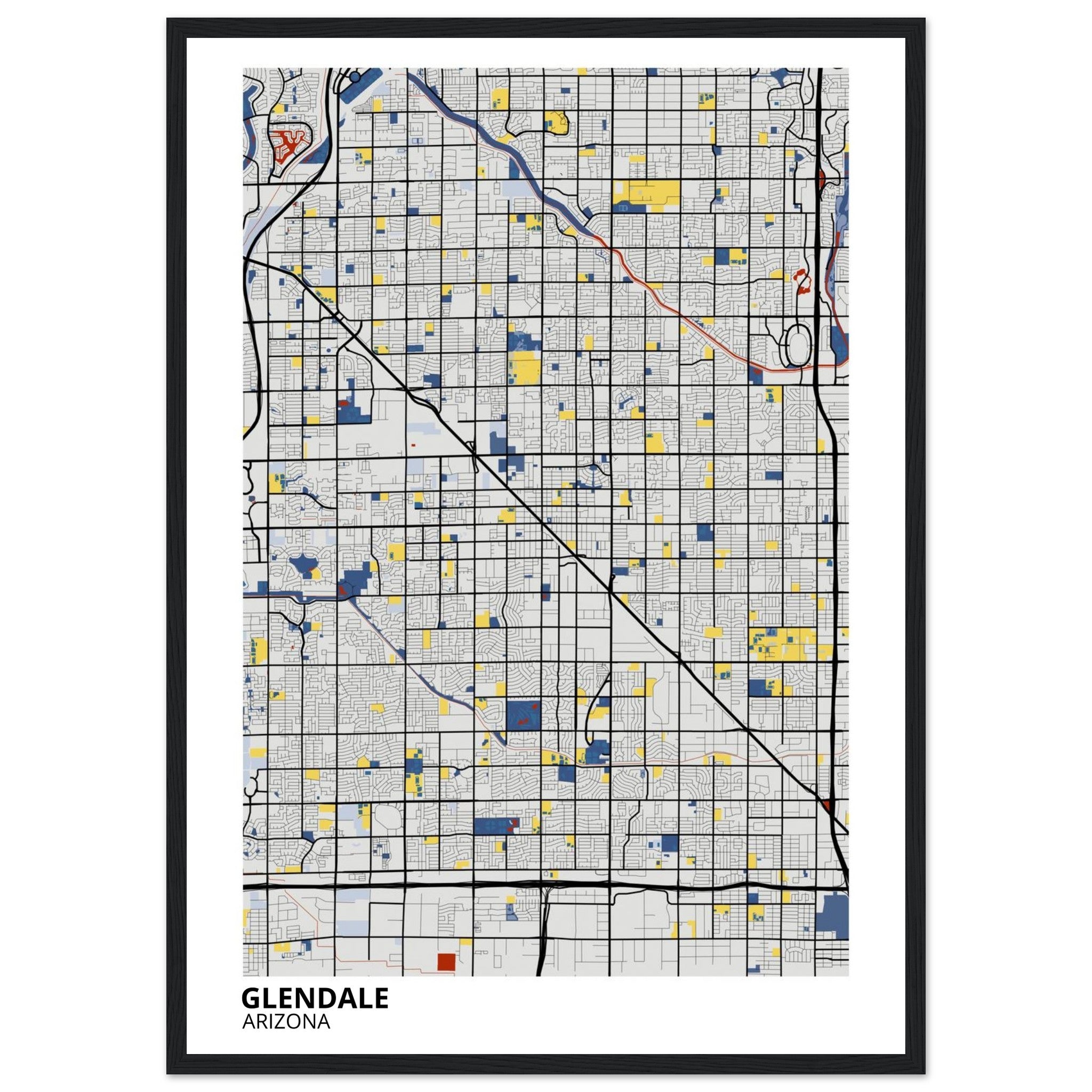Glendale Arizona City Map Poster | Custom Map Art Print - Ink And Atlas