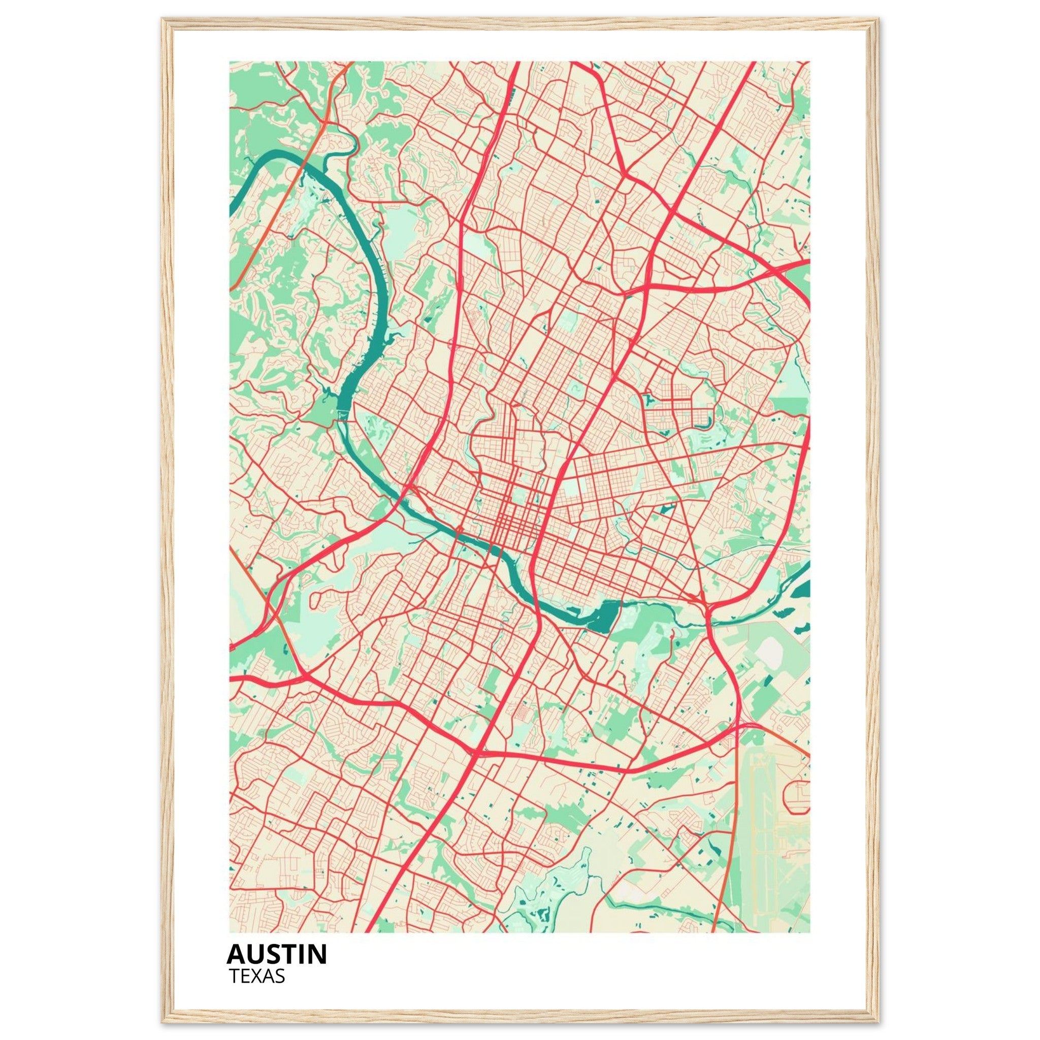 austin map poster print