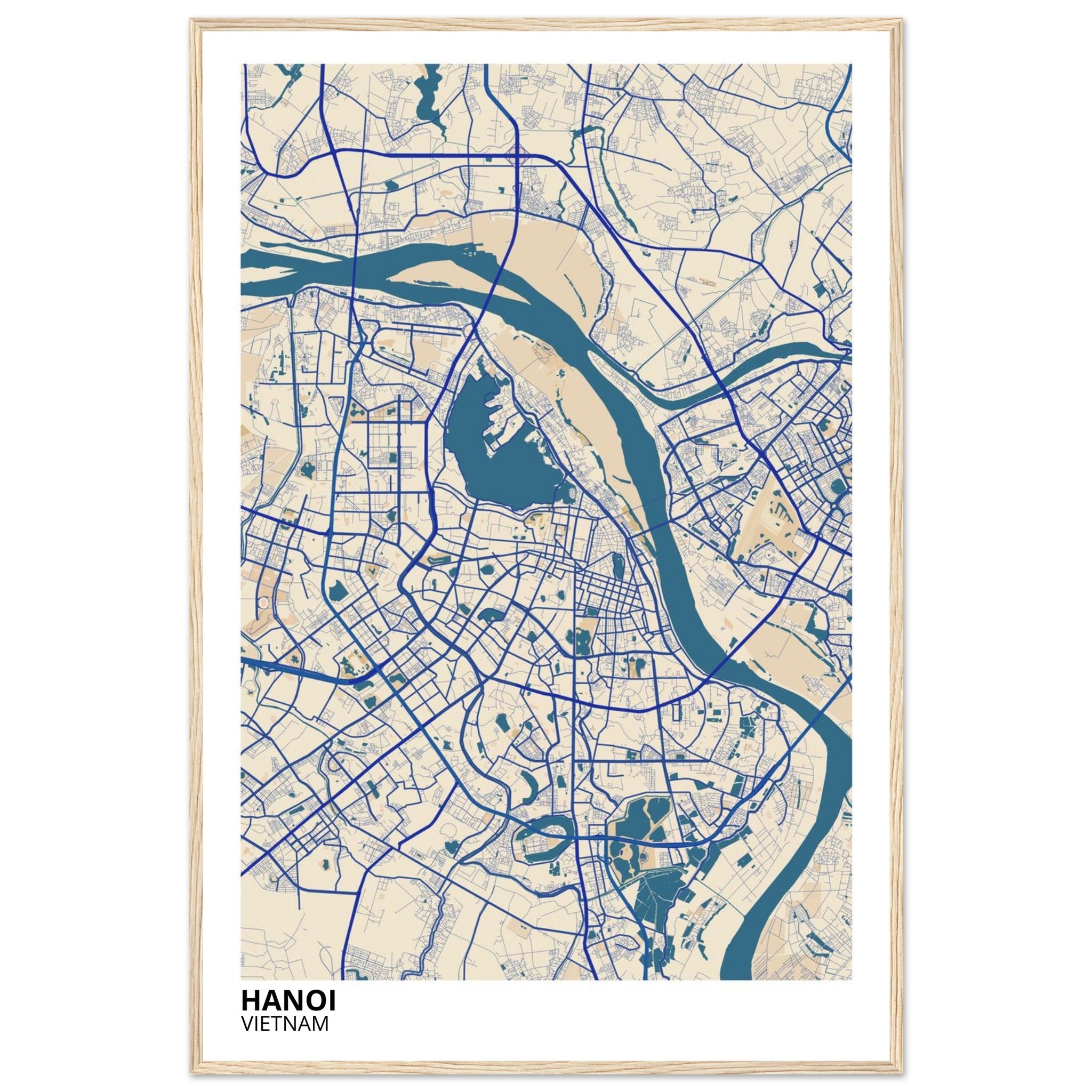 Hanoi Vietnam City Map Poster | Custom Map Art Print - Ink And Atlas
