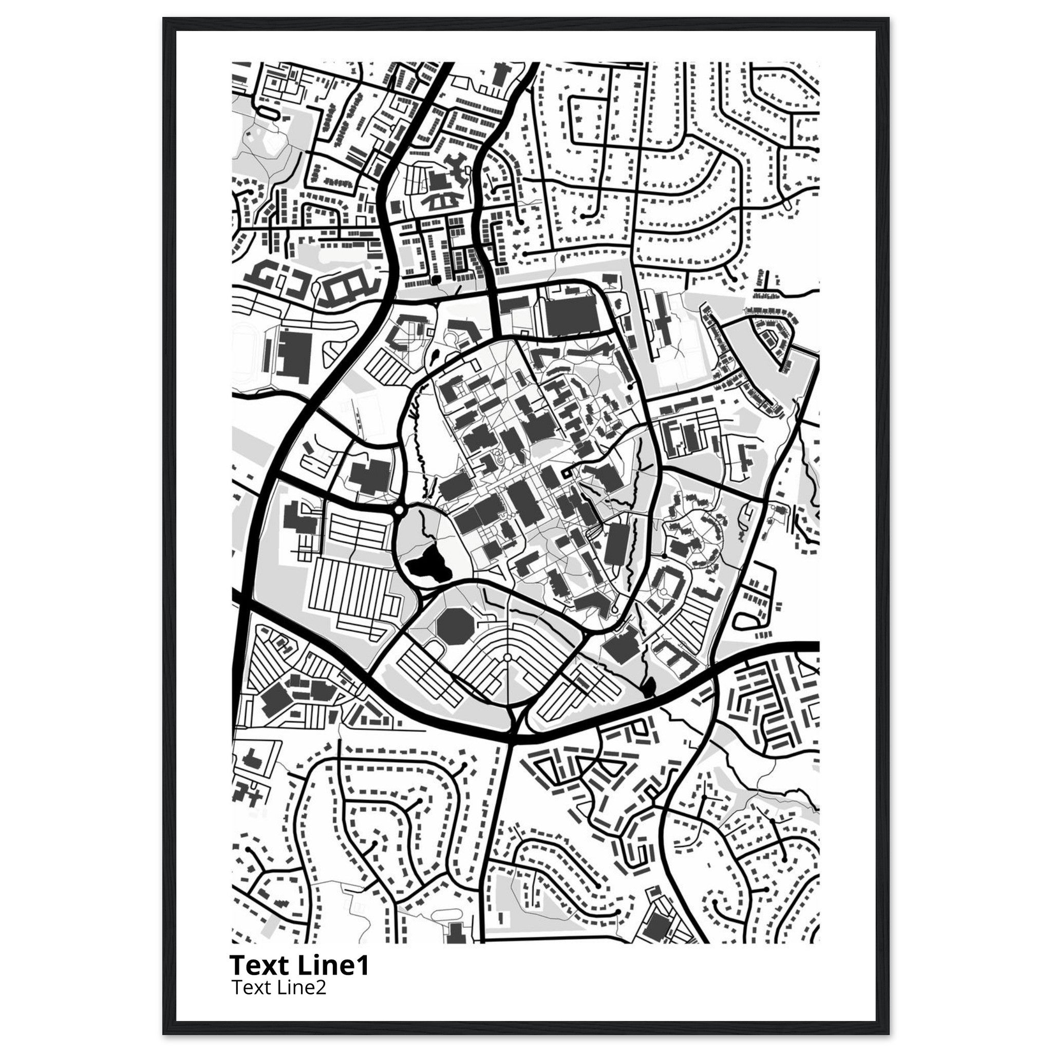 george mason university virginia modern campus map print