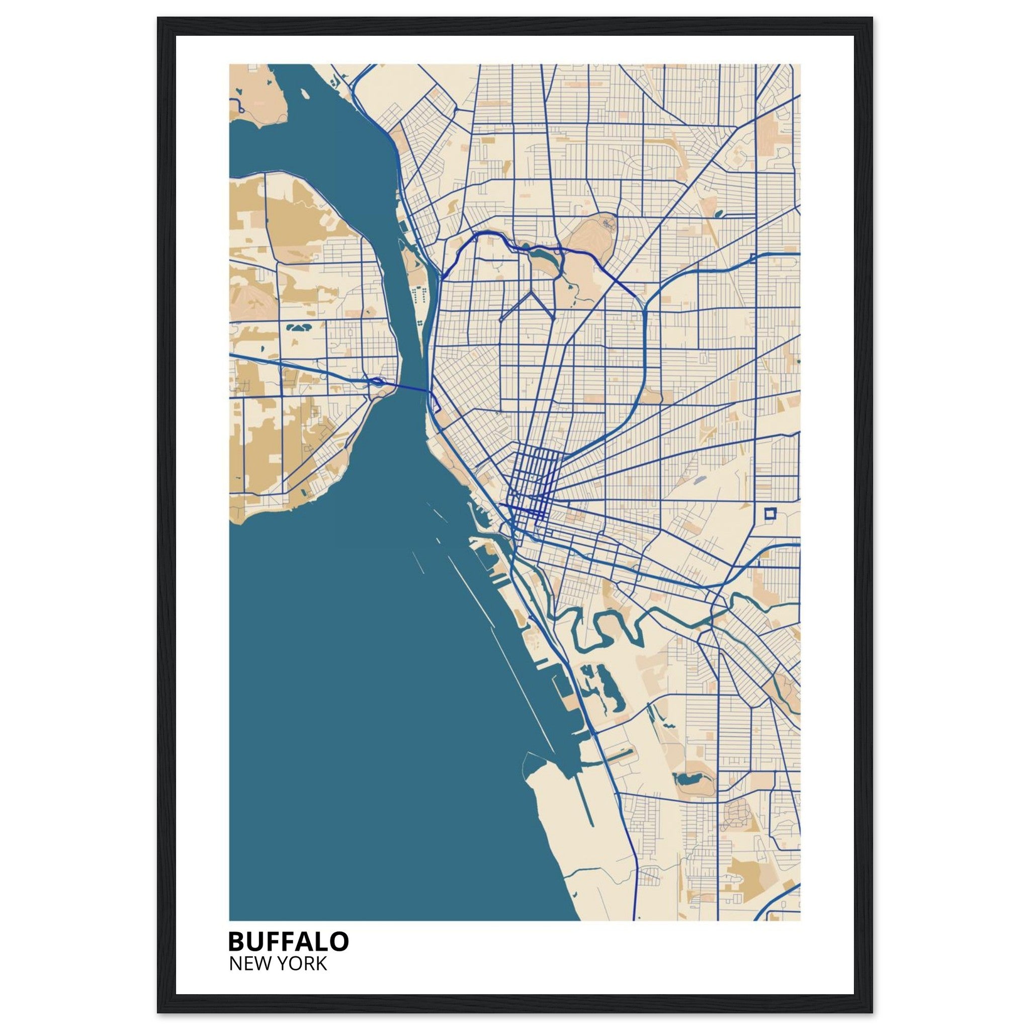 buffalo map poster print