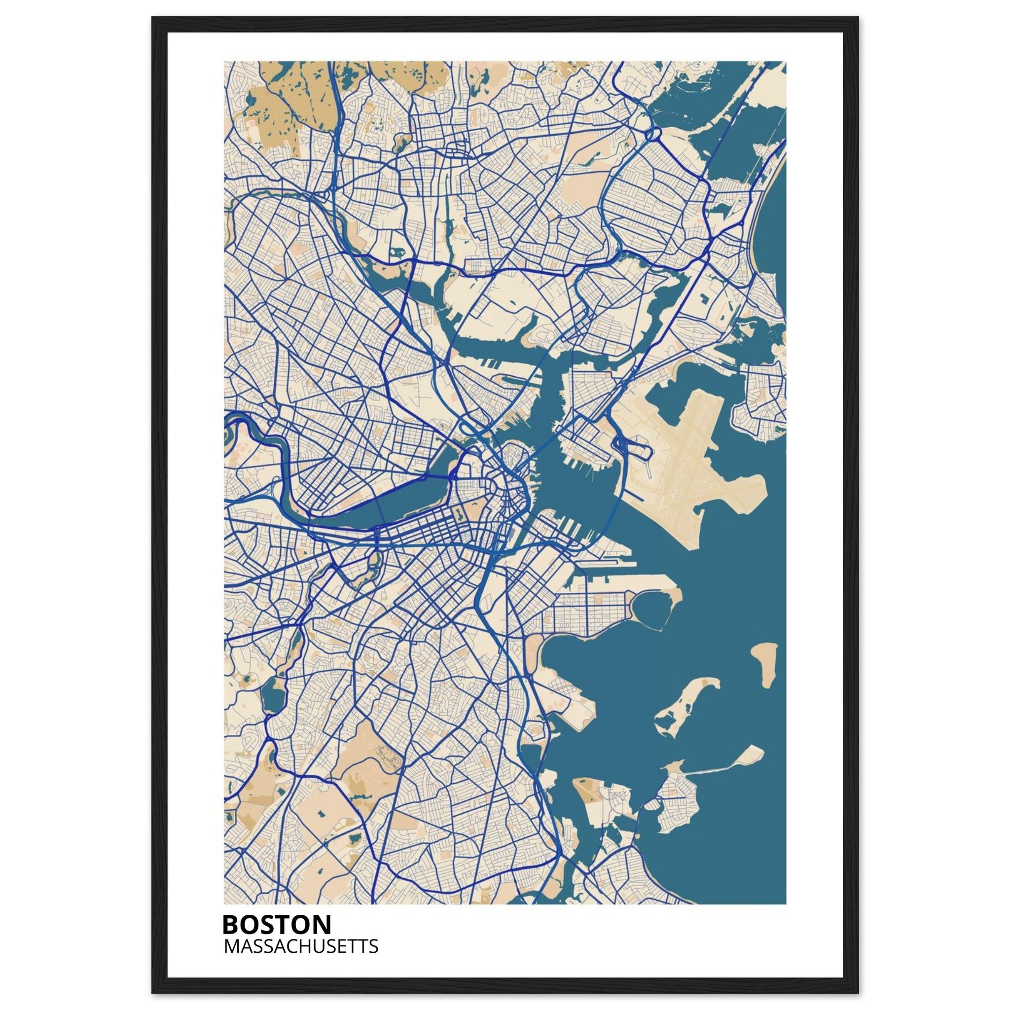 boston map poster print