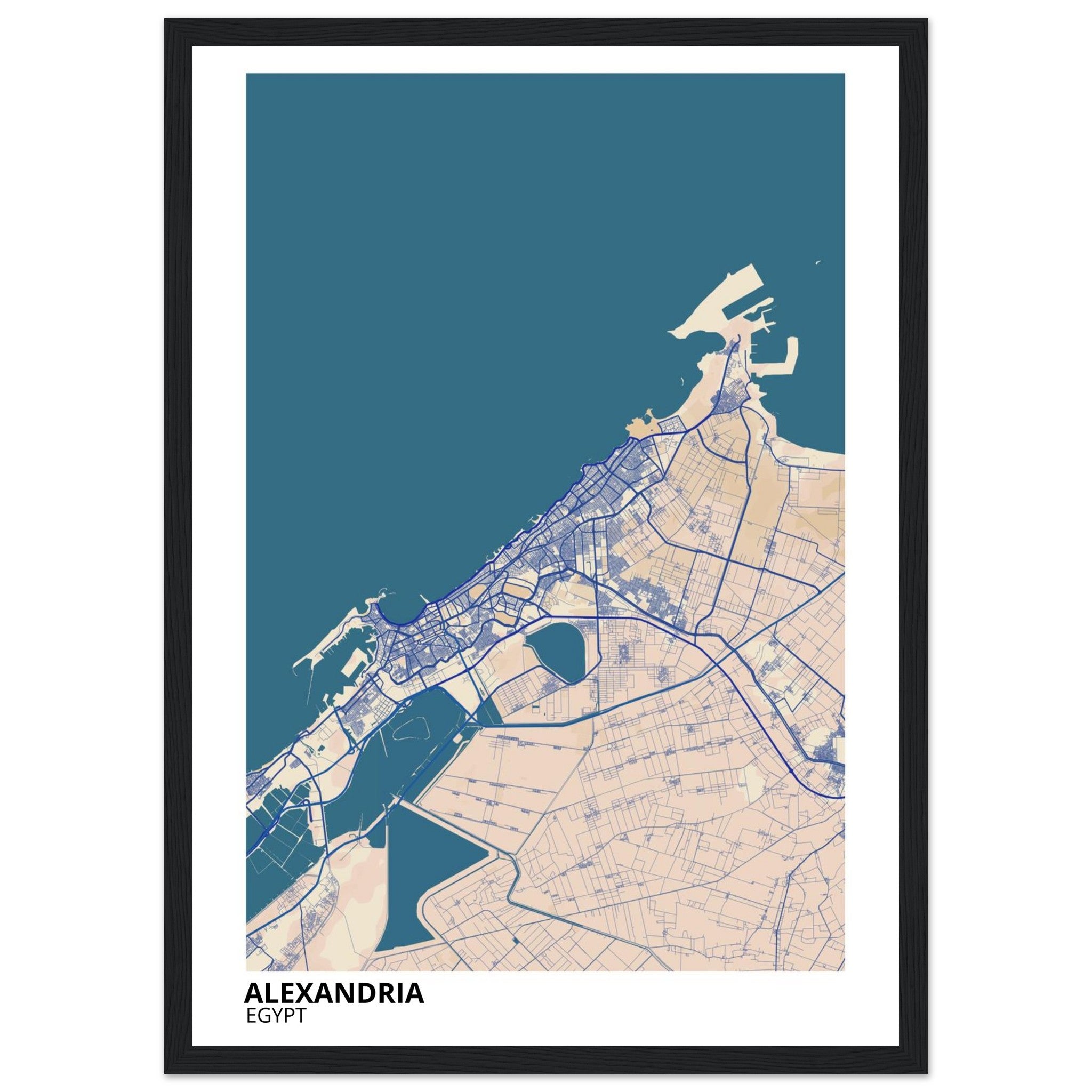 Alexandria Egypt City Map Poster | Custom Map Art Print - Ink And Atlas