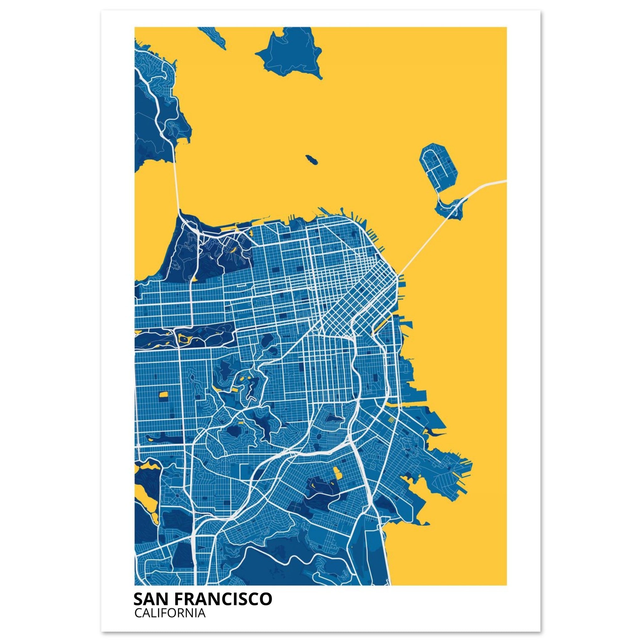 san francisco map poster print