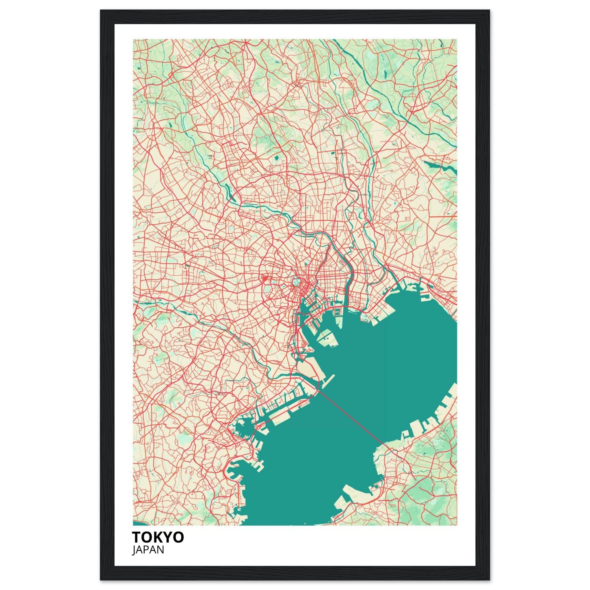 tokyo japan map poster print