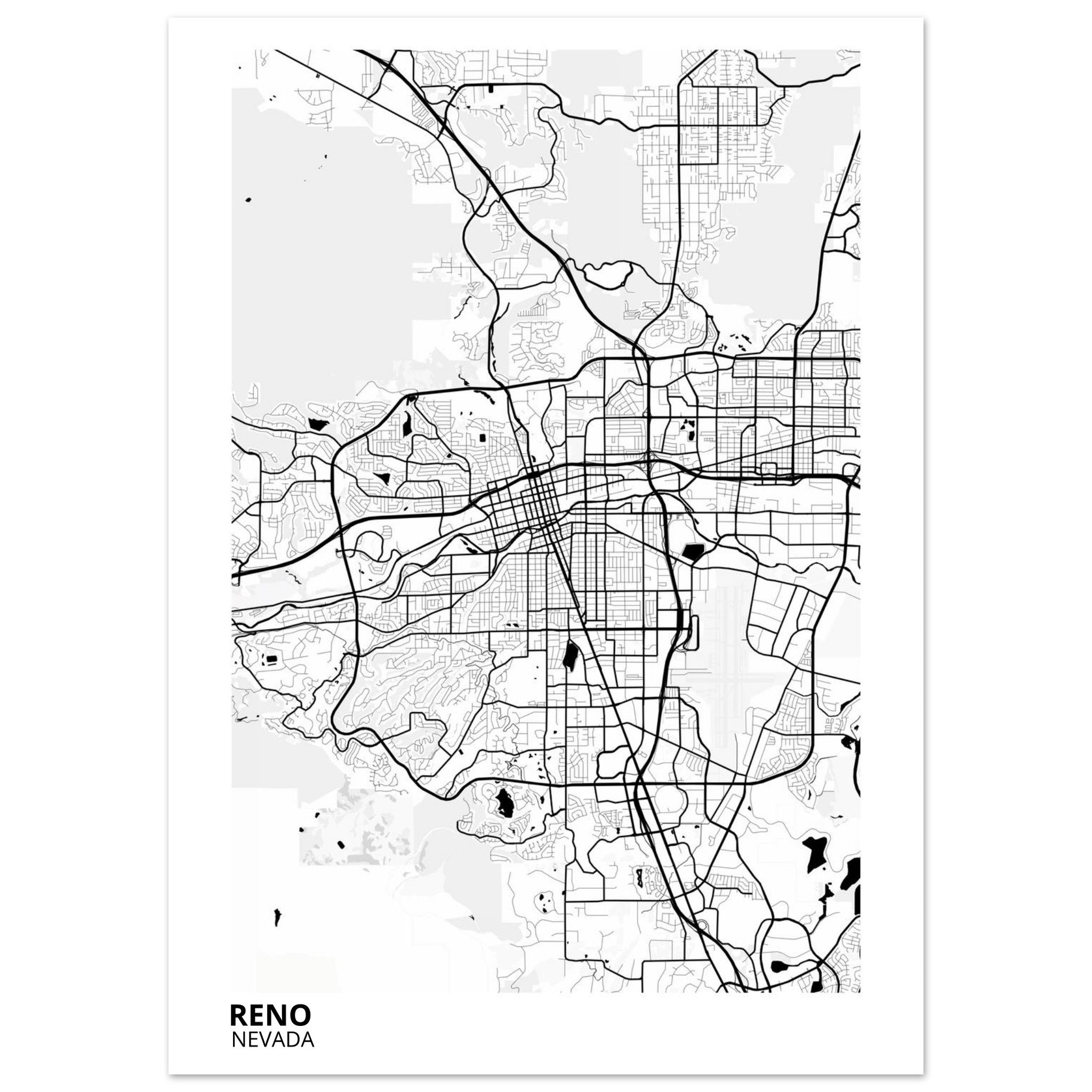 reno map poster print