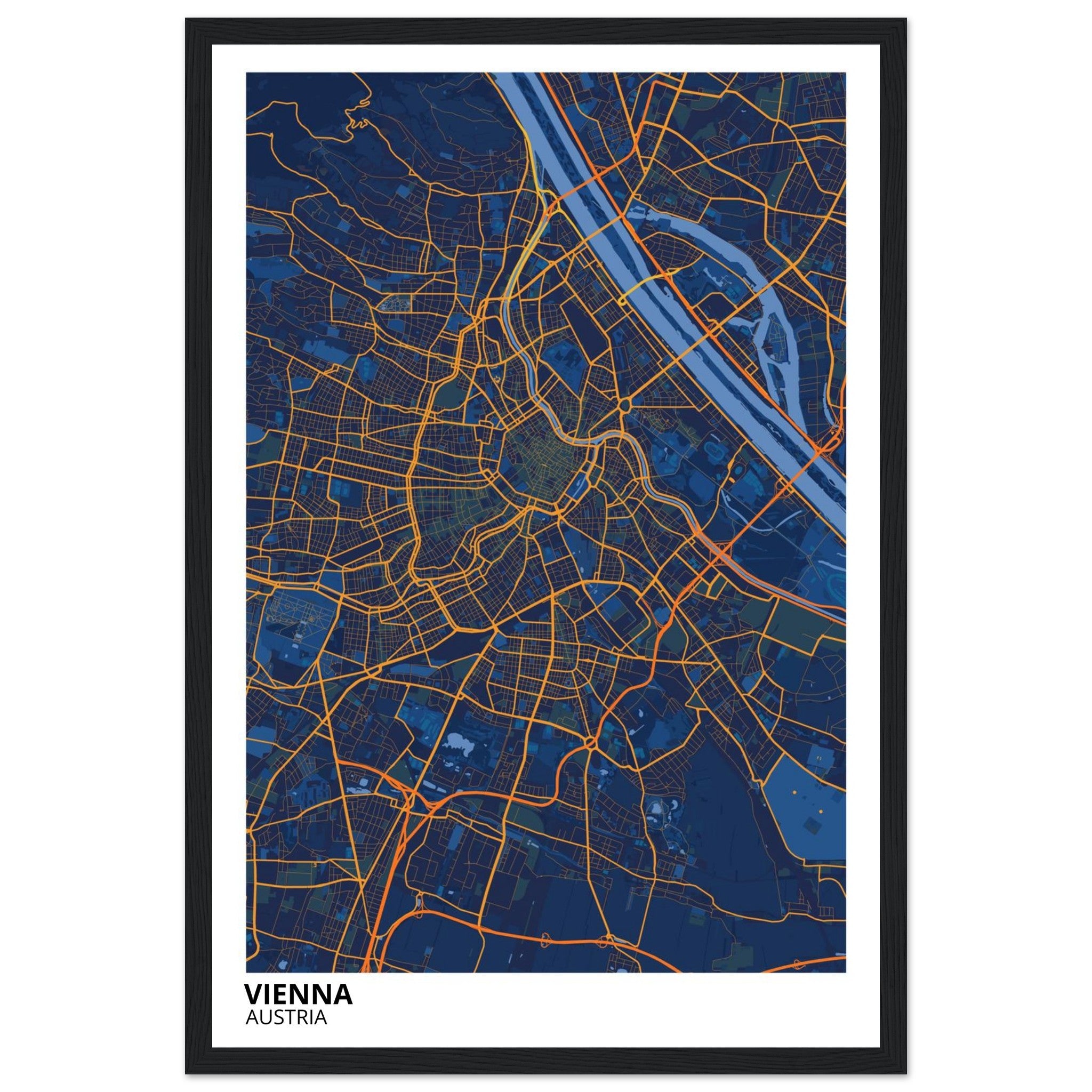 Vienna Austria City Map Poster | Custom Map Art Print - Ink And Atlas