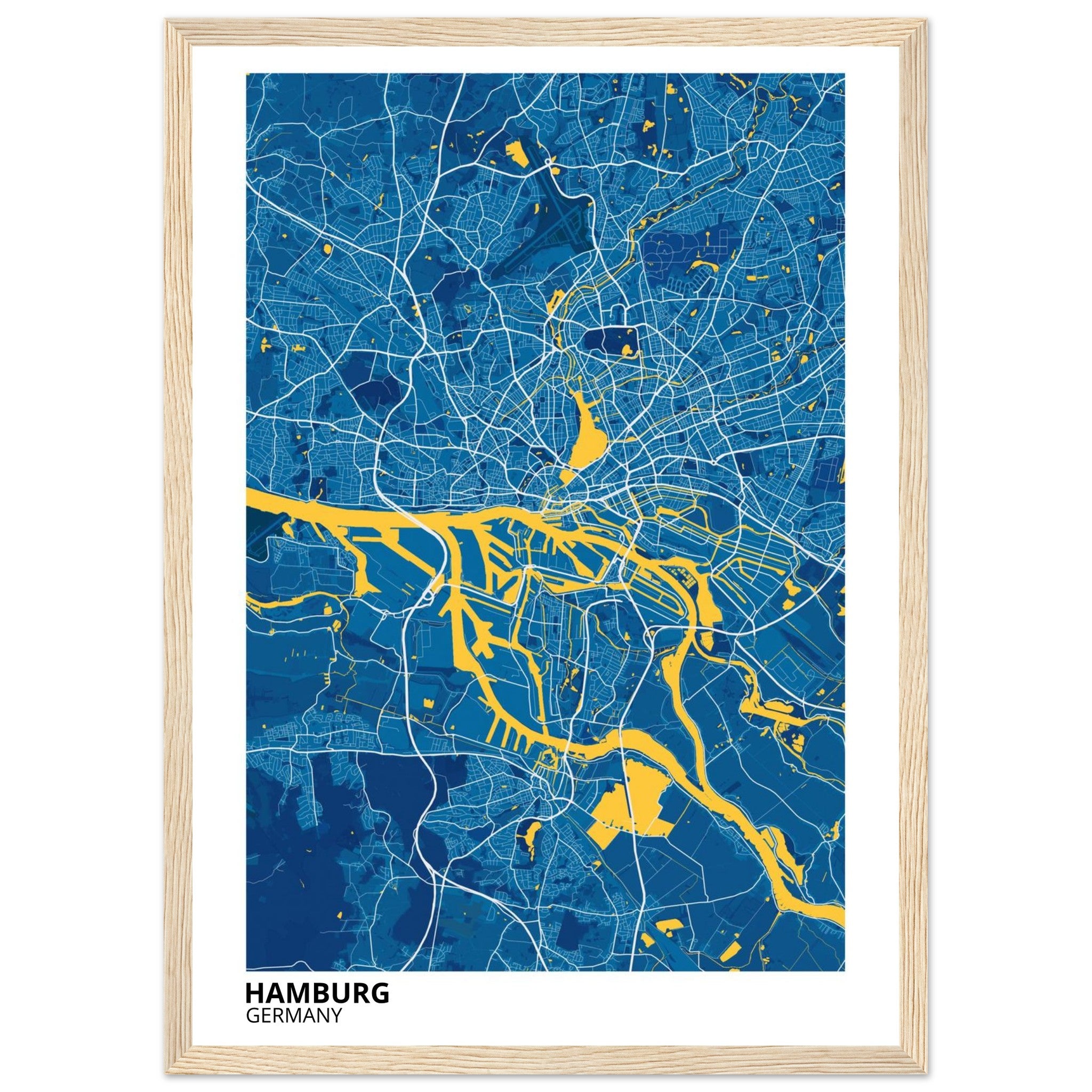 Hamburg Germany City Map Poster | Custom Map Art Print - Ink And Atlas
