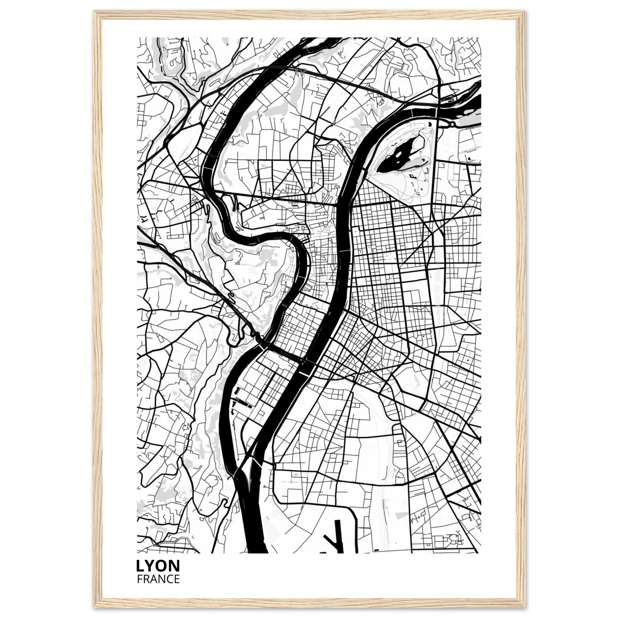 Lyon France City Map Poster | Custom Map Art Print - Ink And Atlas
