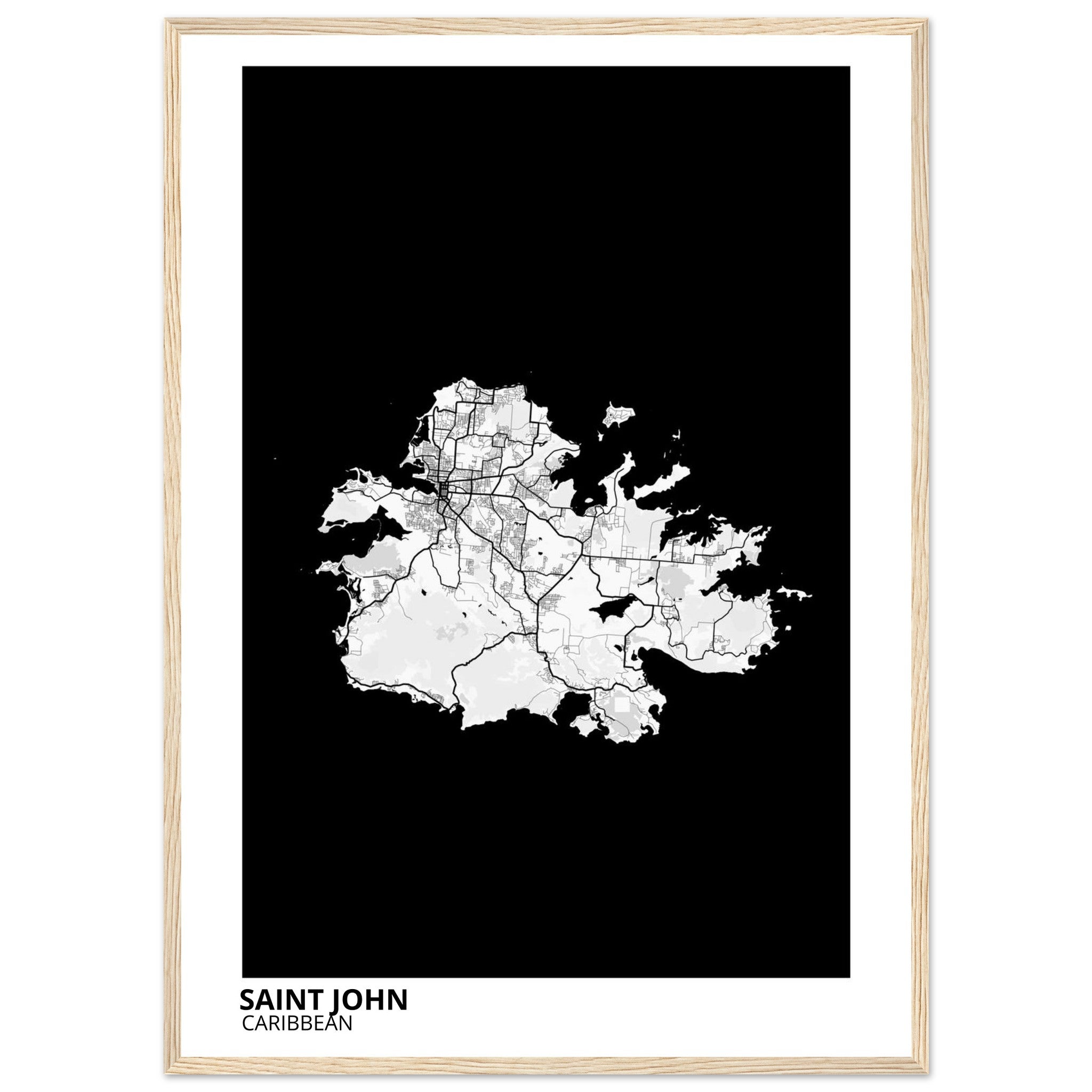 Saint John Caribbean City Map Poster | Custom Map Art Print - Ink And Atlas