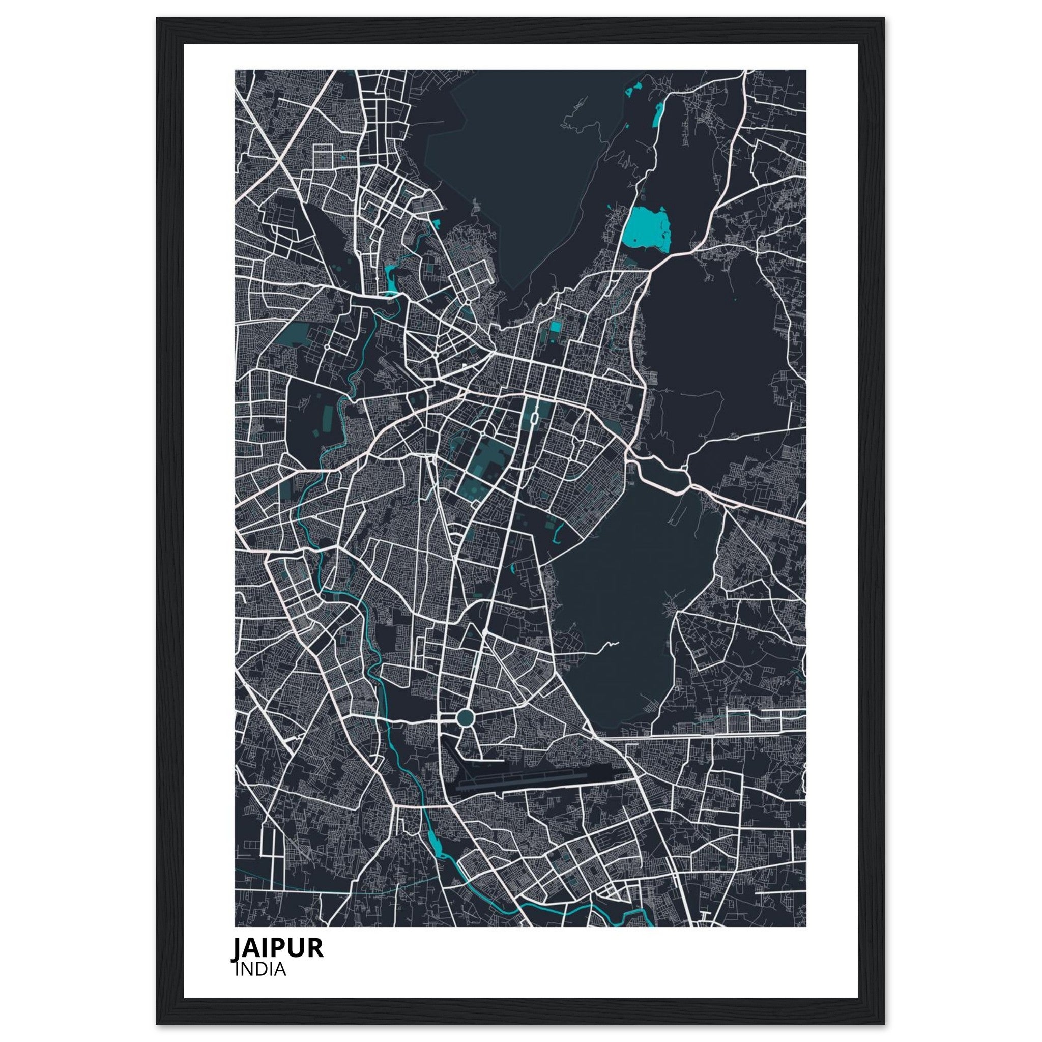 Jaipur India City Map Poster | Custom Map Art Print - Ink And Atlas