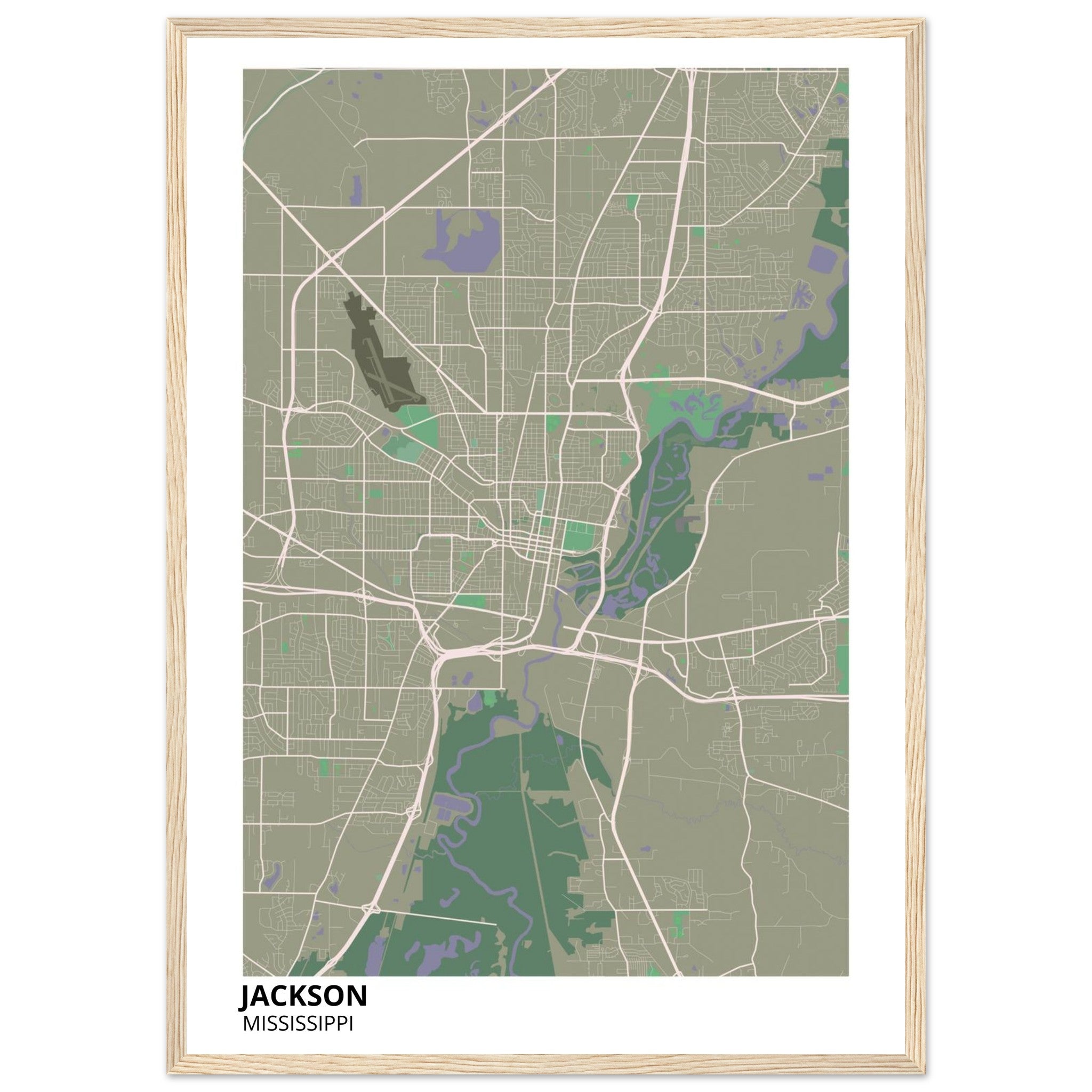 jackson map poster print