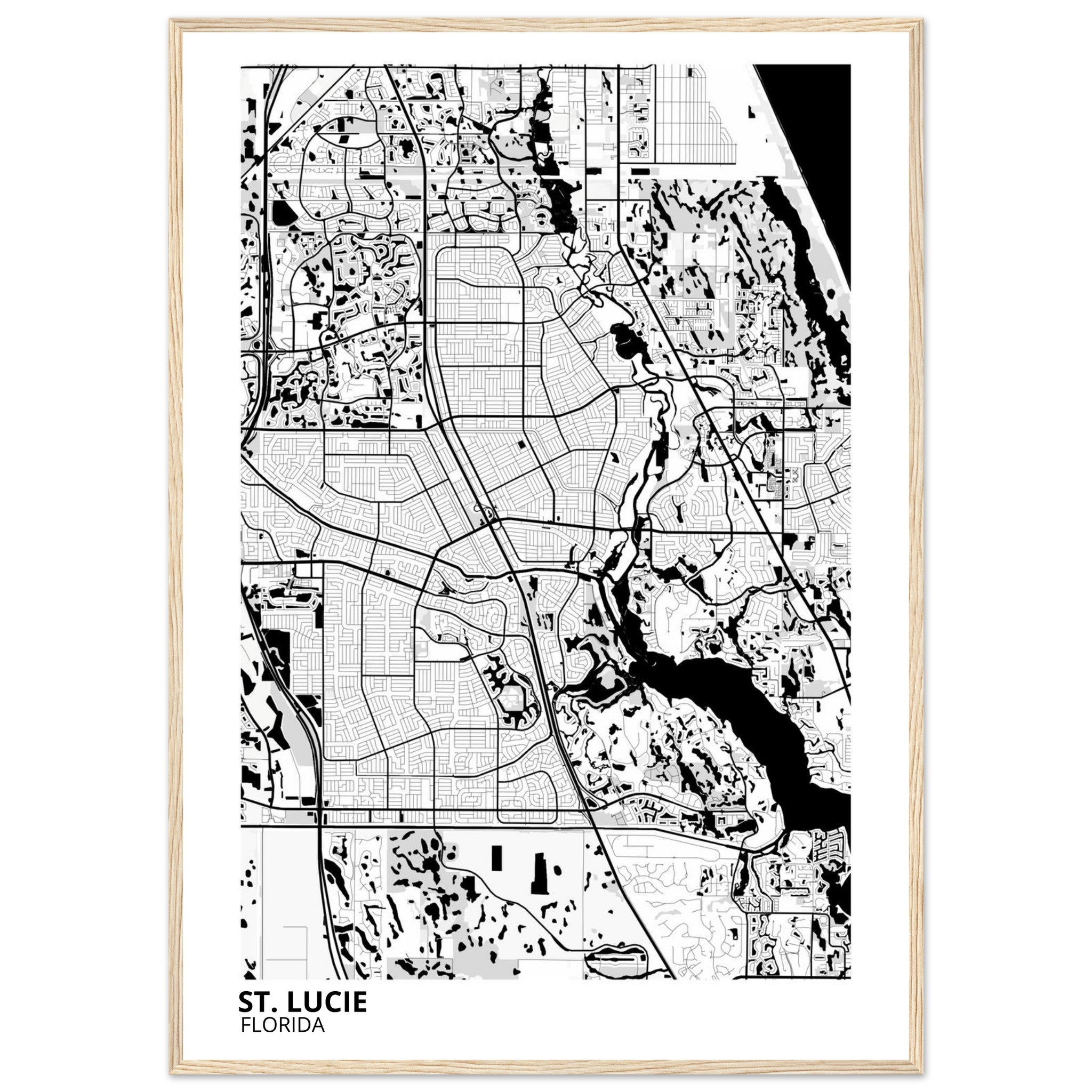 st lucie map poster print