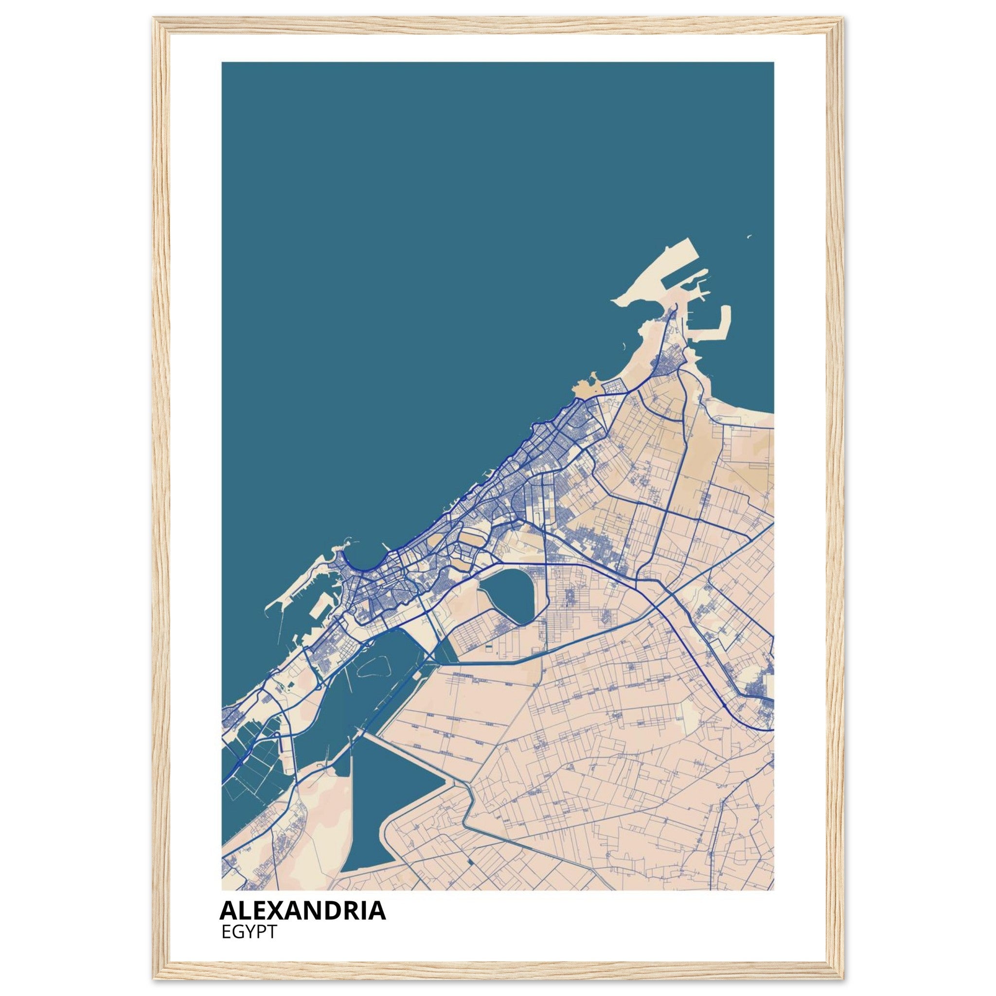 Alexandria Egypt City Map Poster | Custom Map Art Print - Ink And Atlas