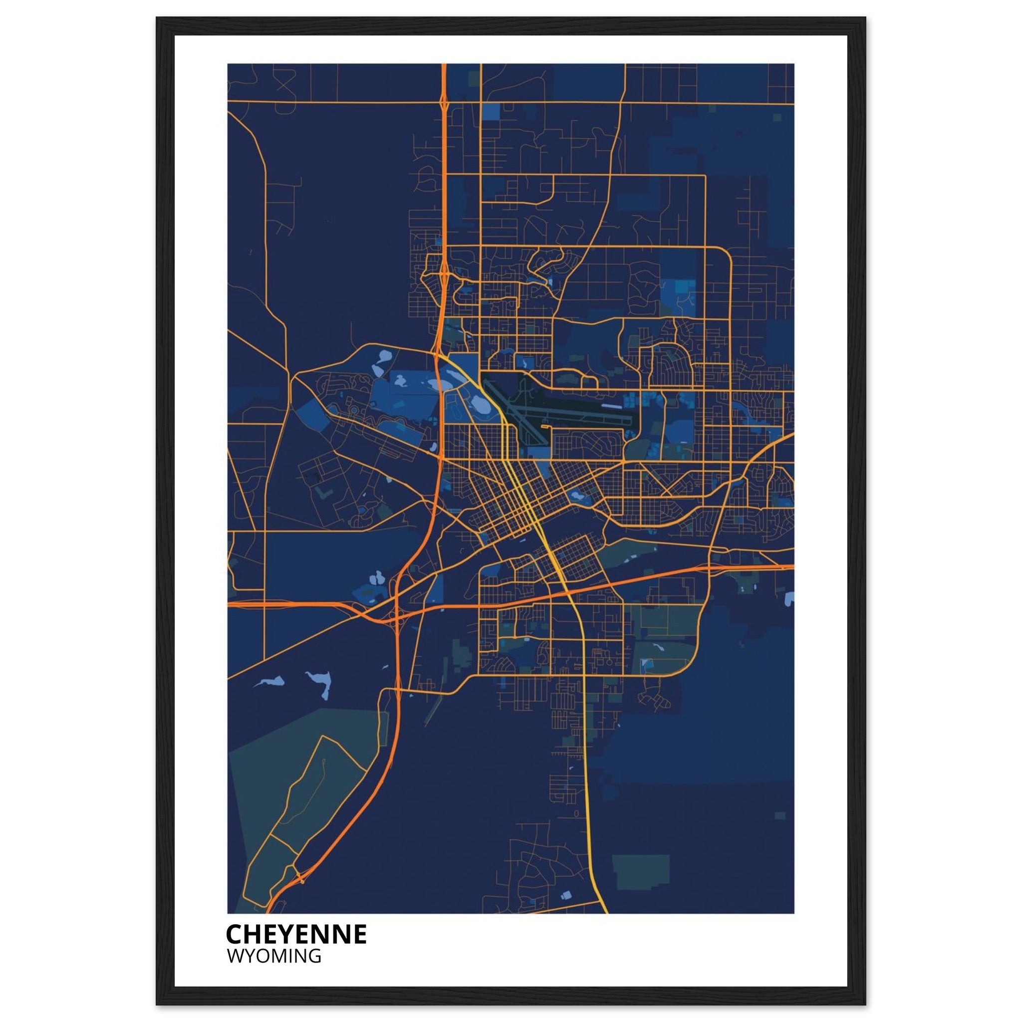 cheyenne map poster print