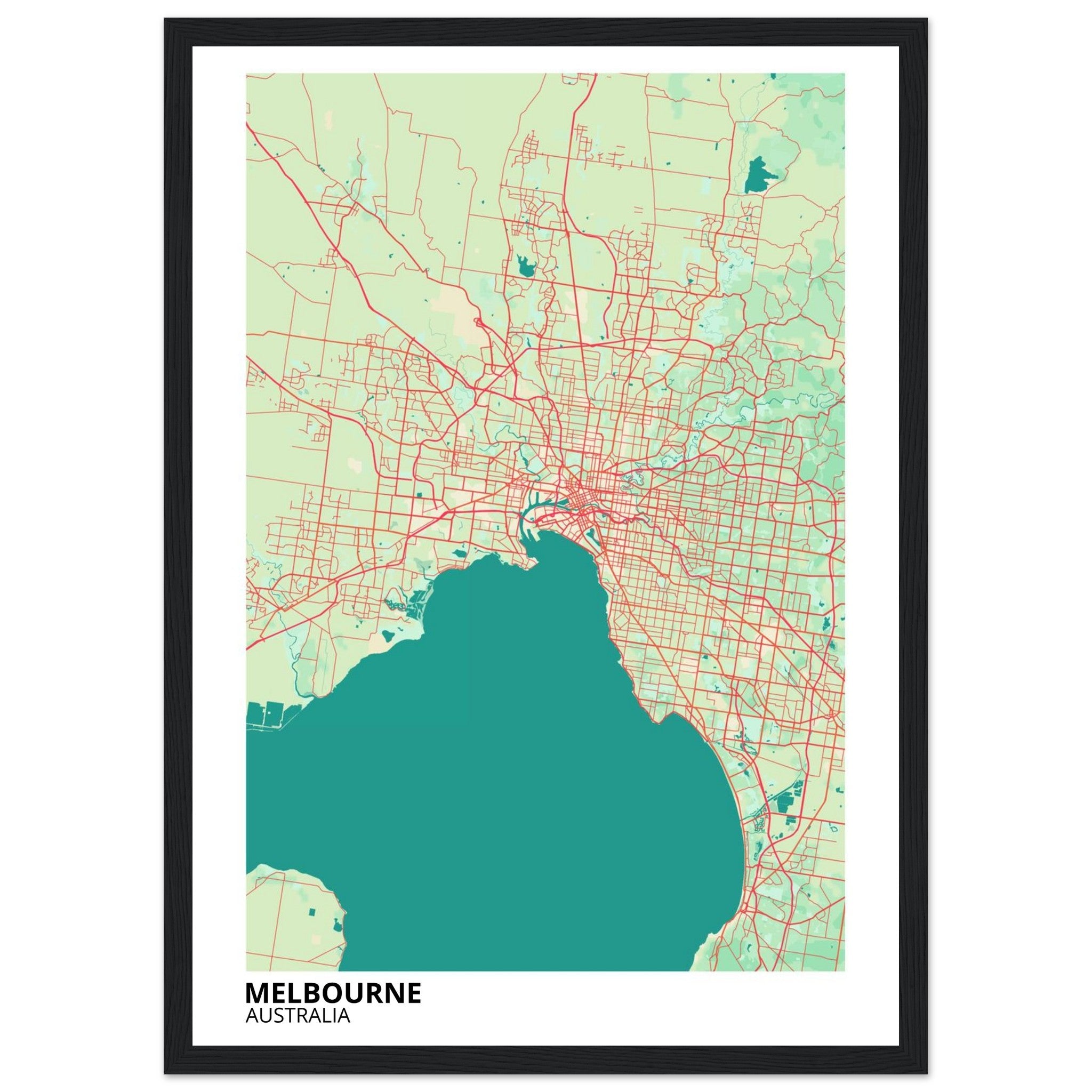 Melbourne Australia City Map Poster | Custom Map Art Print - Ink And Atlas