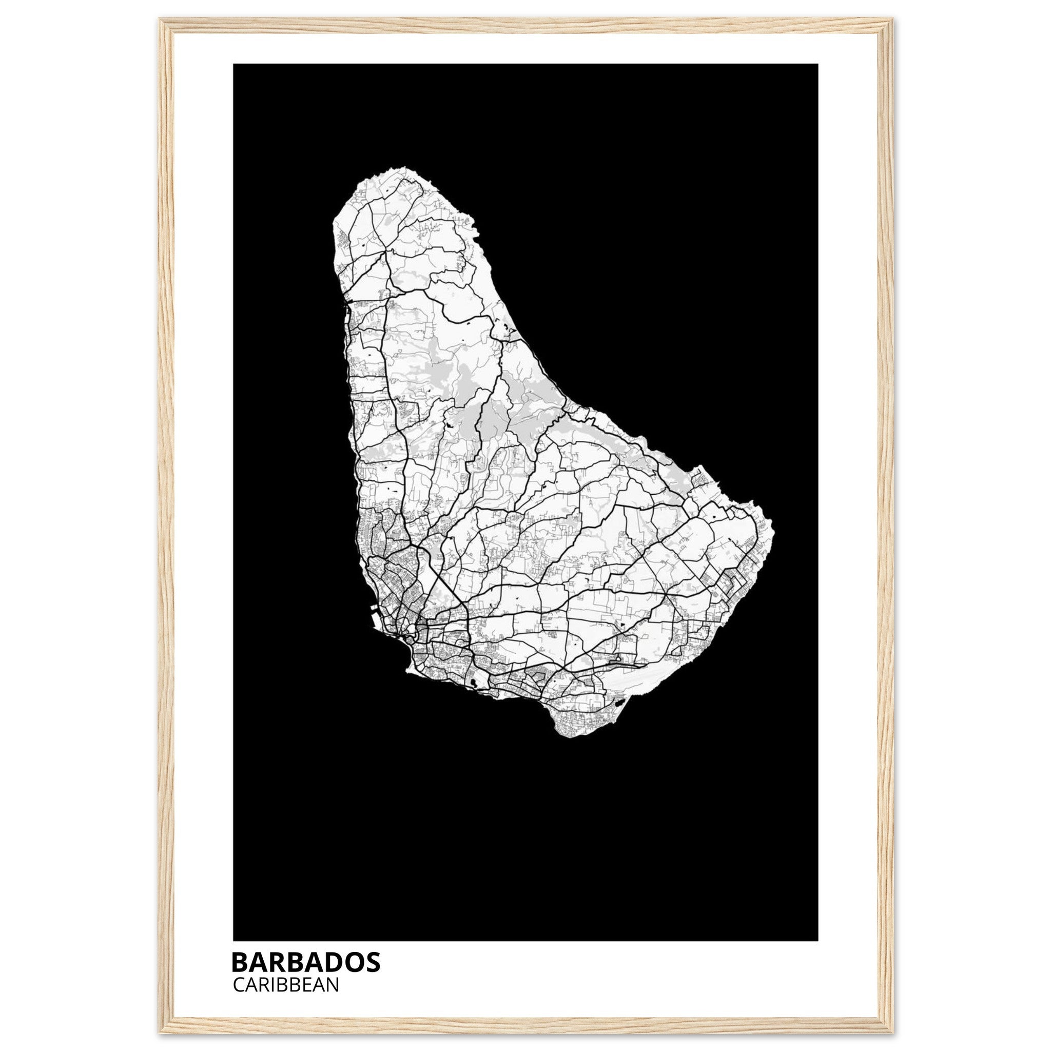 Barbados Caribbean City Map Poster | Custom Map Art Print - Ink And Atlas