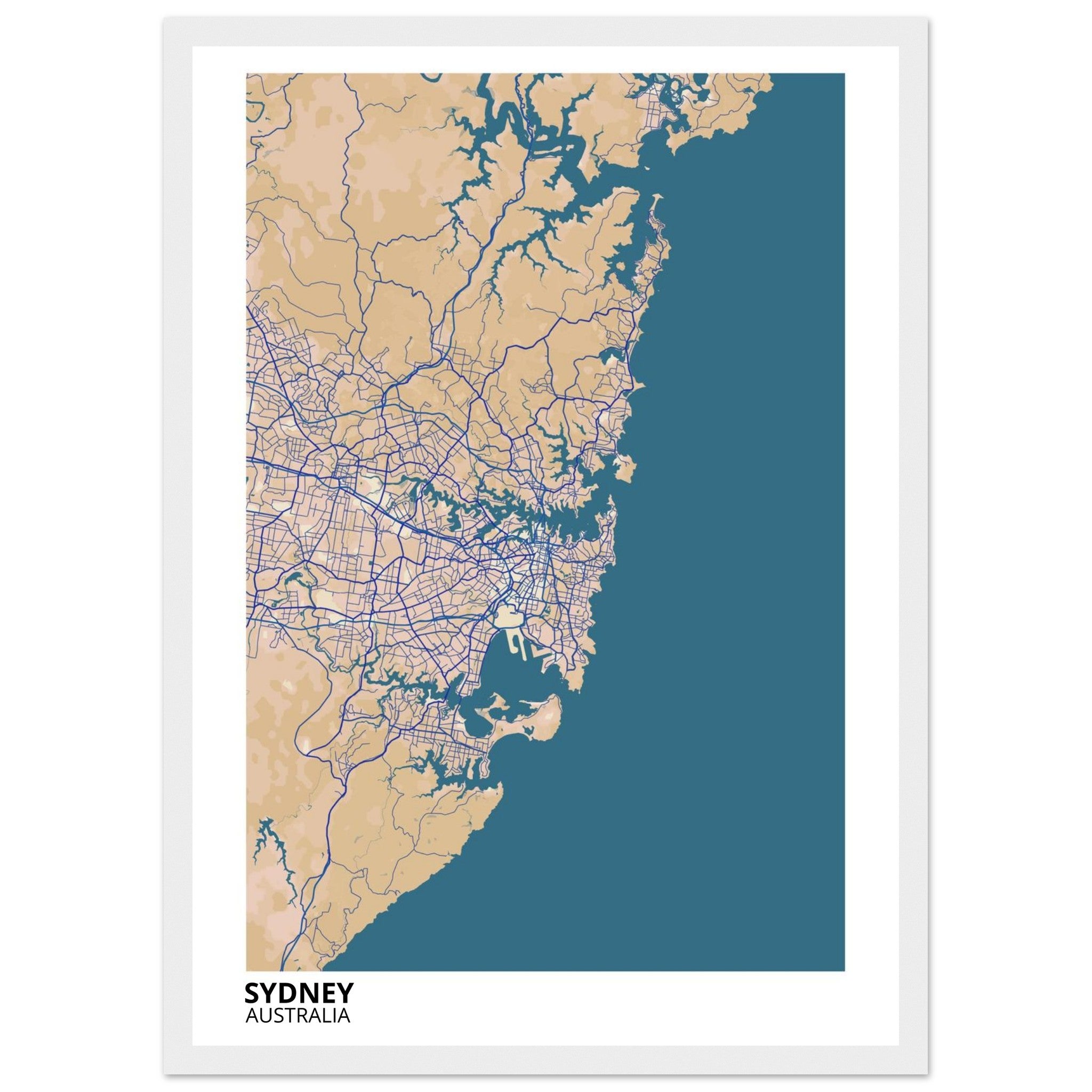 Sydney Australia City Map Poster | Custom Map Art Print - Ink And Atlas