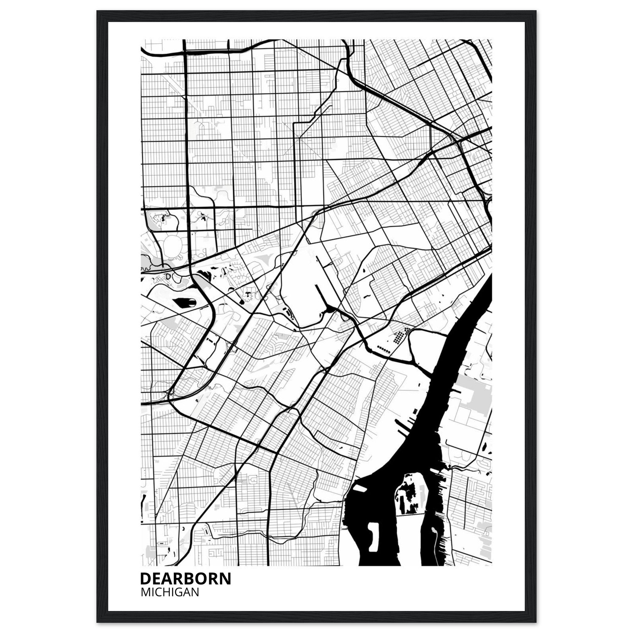 Dearborn Michigan City Map Poster | Custom Map Art Print - Ink And Atlas