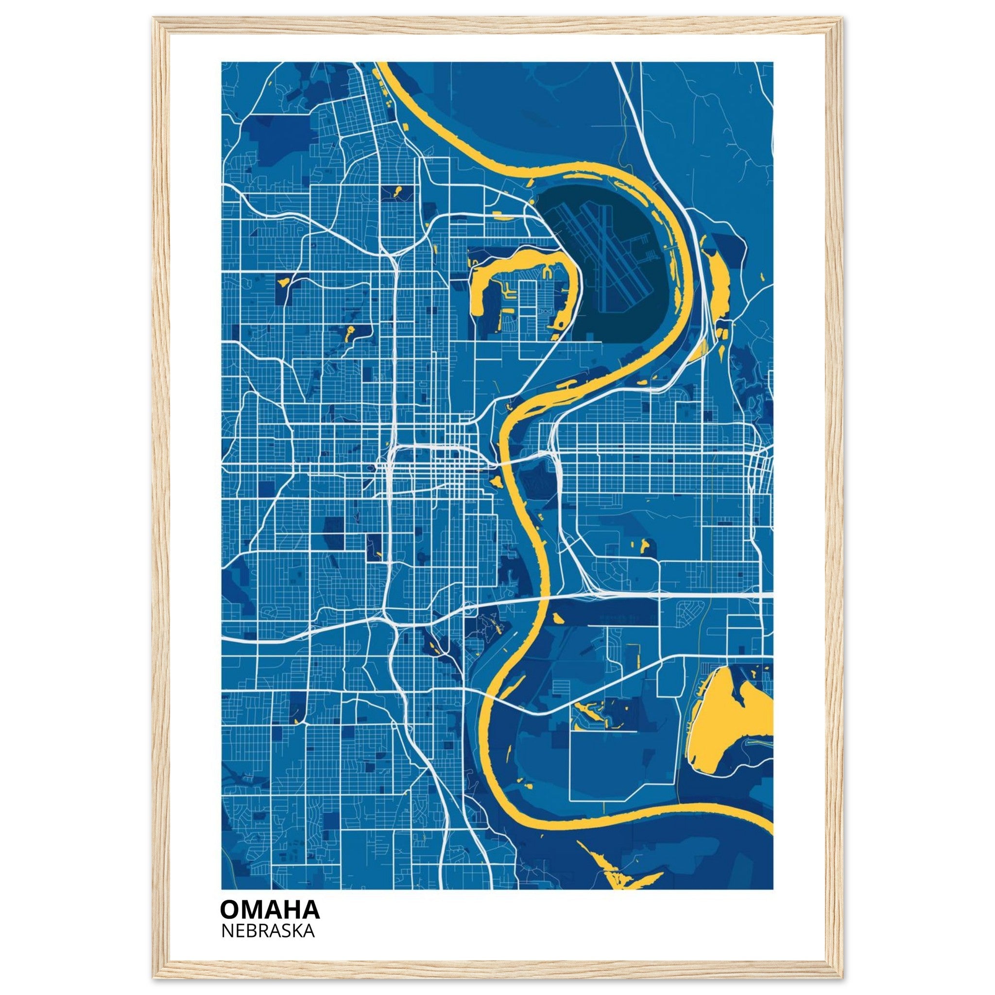 omaha map poster print