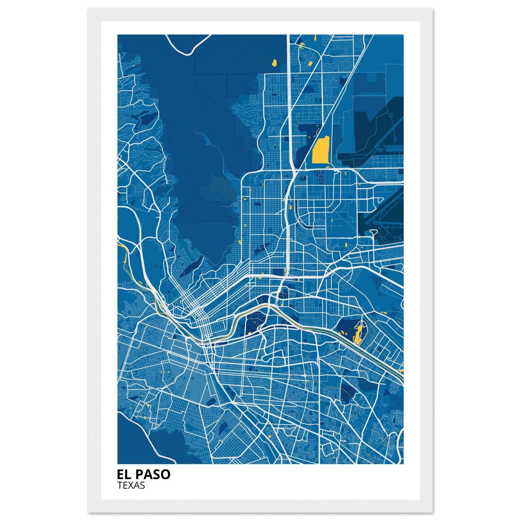 El Paso Texas City Map Poster | Custom Map Art Print - Ink And Atlas