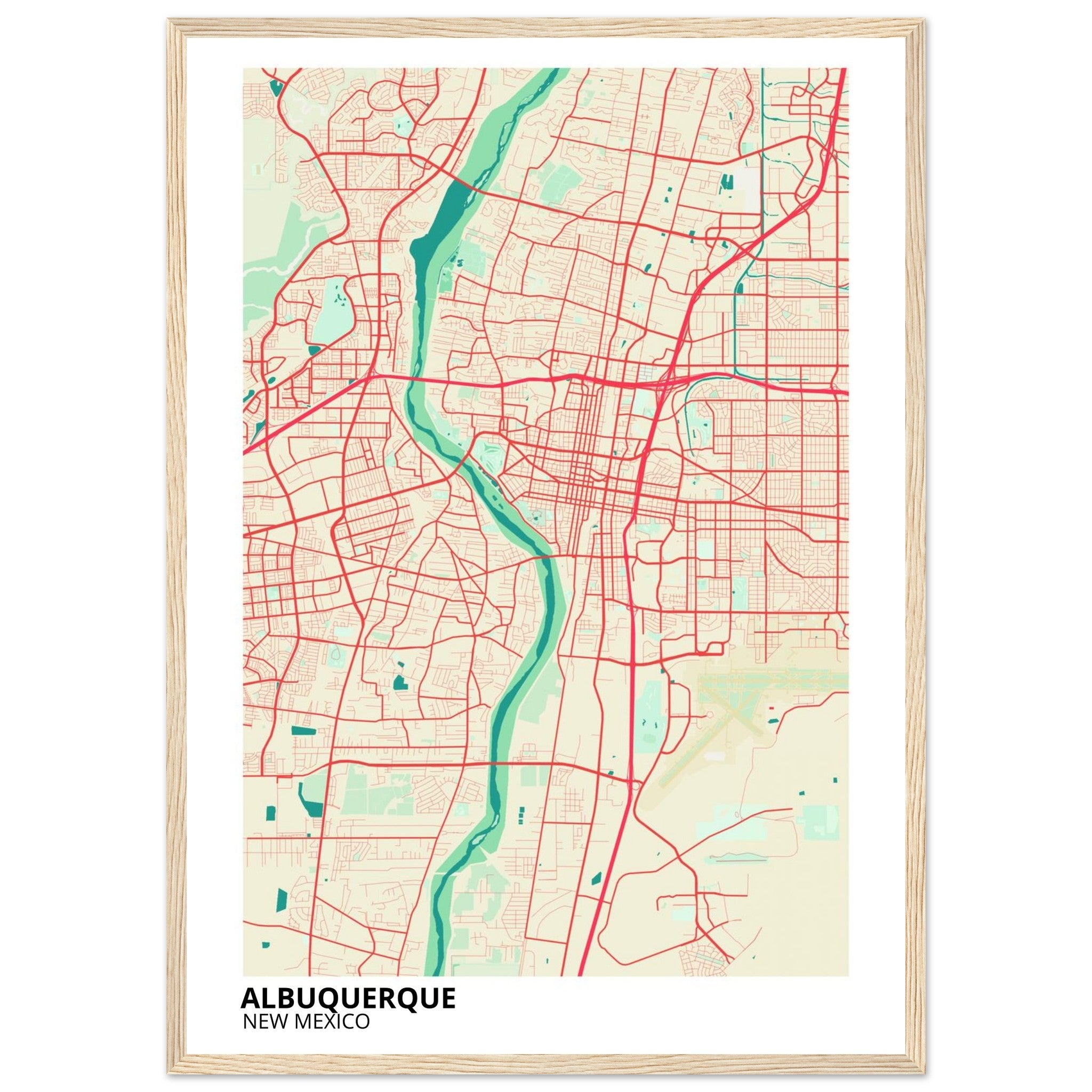 albuquerque map poster print