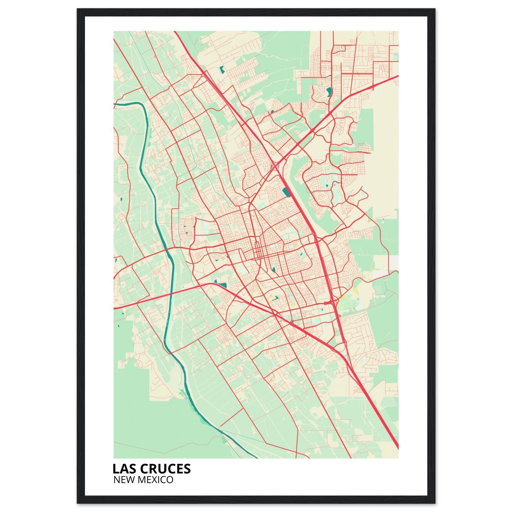 Las Cruces New Mexico City Map Poster | Custom Map Art Print - Ink And Atlas
