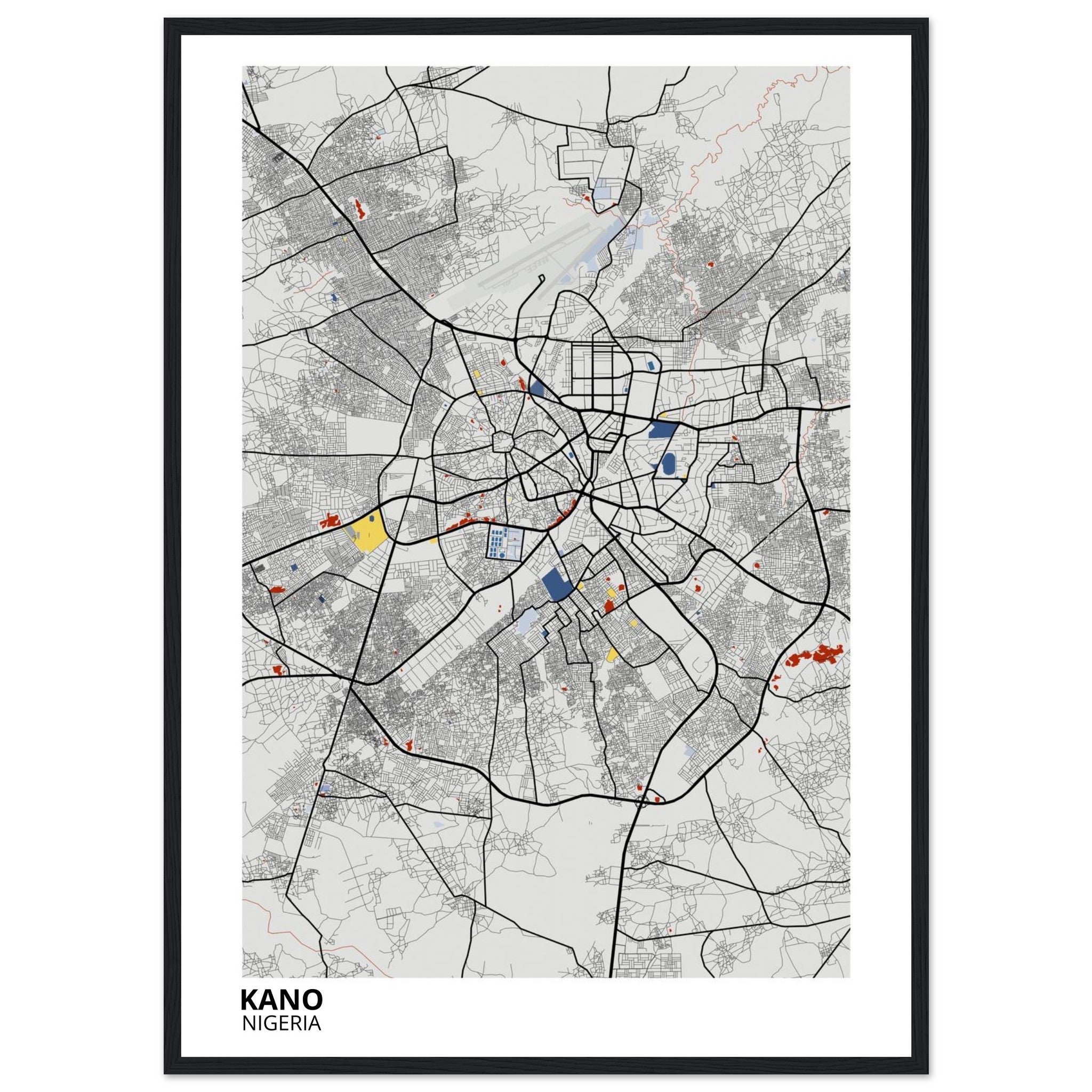 Kano Nigeria City Map Poster | Custom Map Art Print - Ink And Atlas