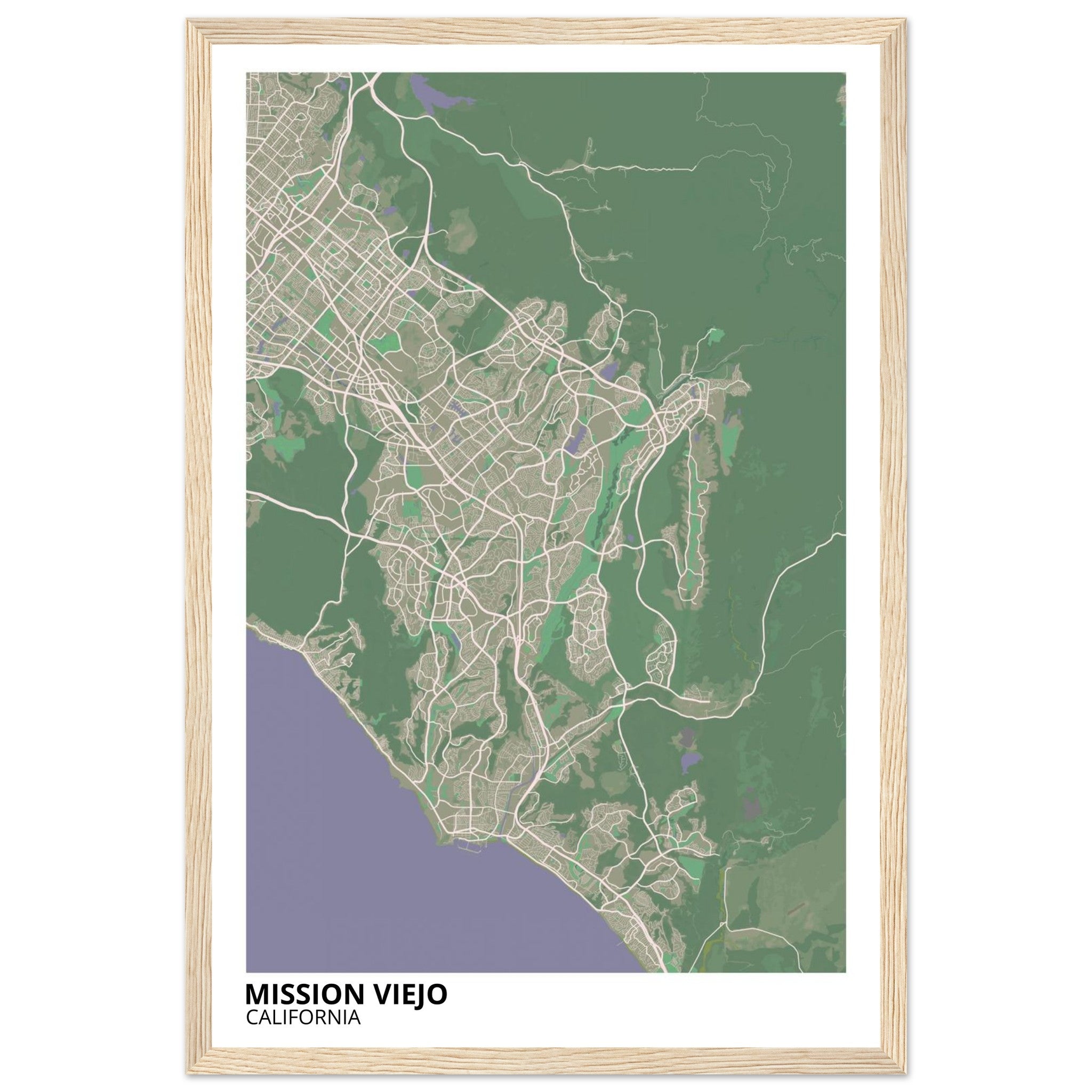 mission viejo map poster print