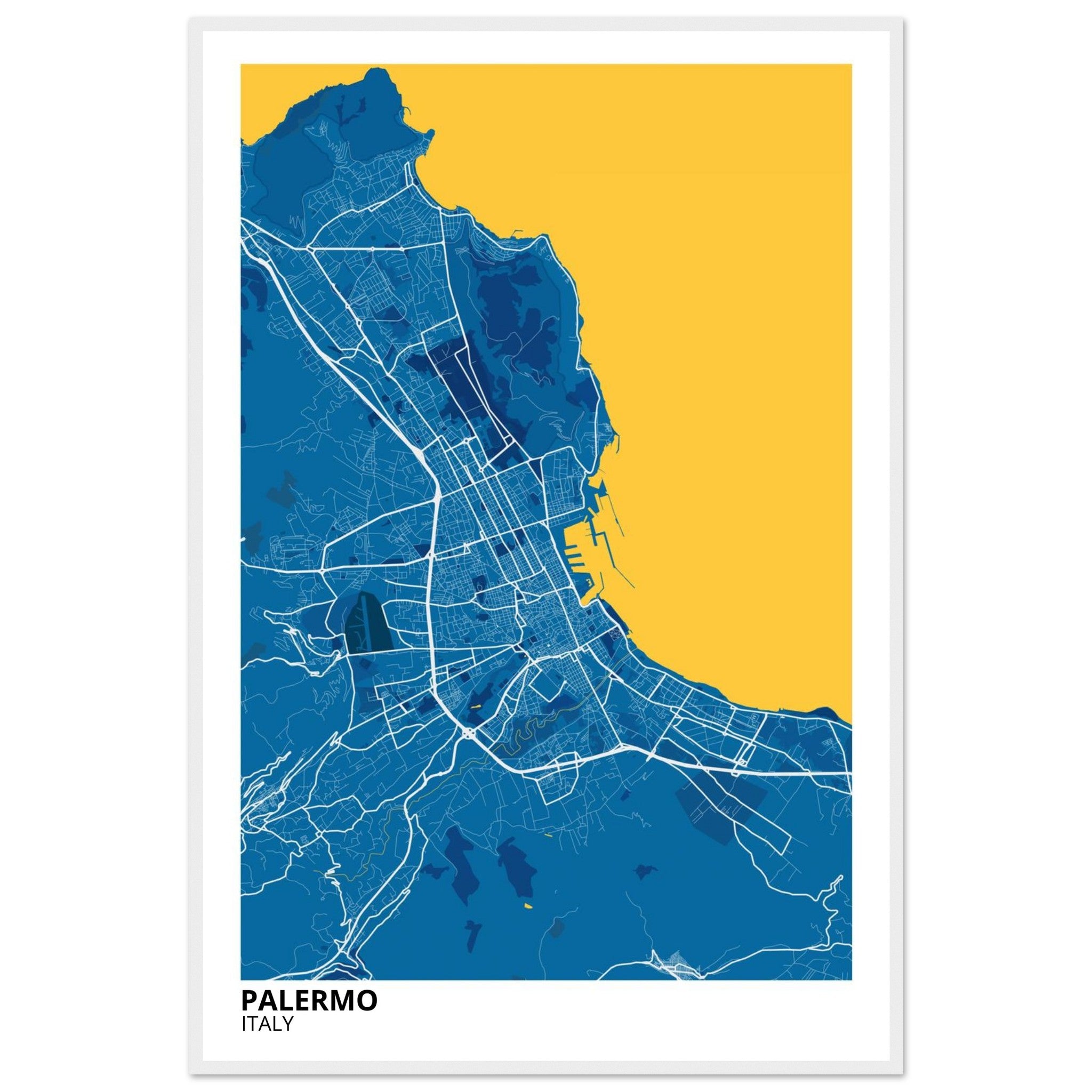 Palermo Italy City Map Poster | Custom Map Art Print - Ink And Atlas