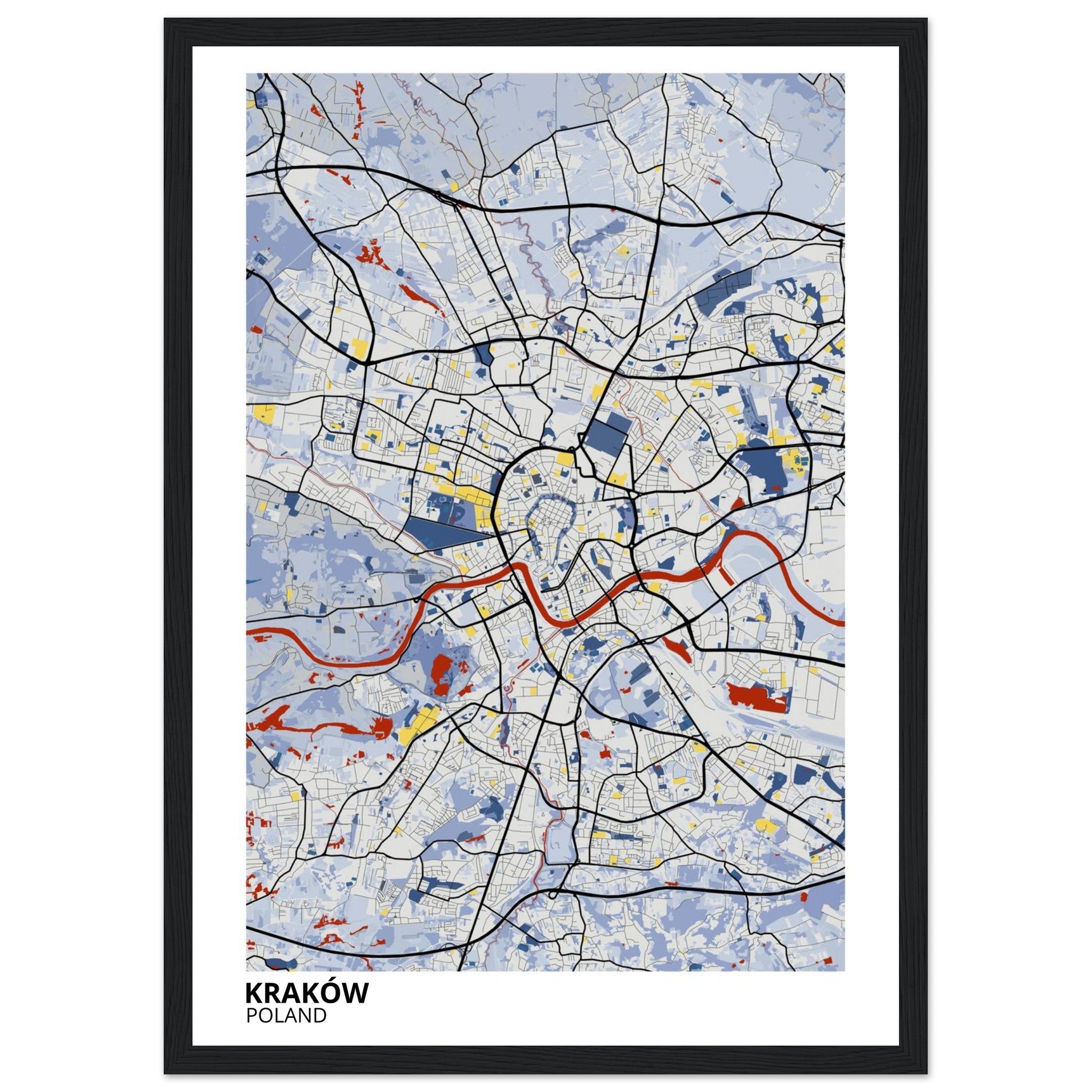 Krakow Poland City Map Poster | Custom Map Art Print - Ink And Atlas