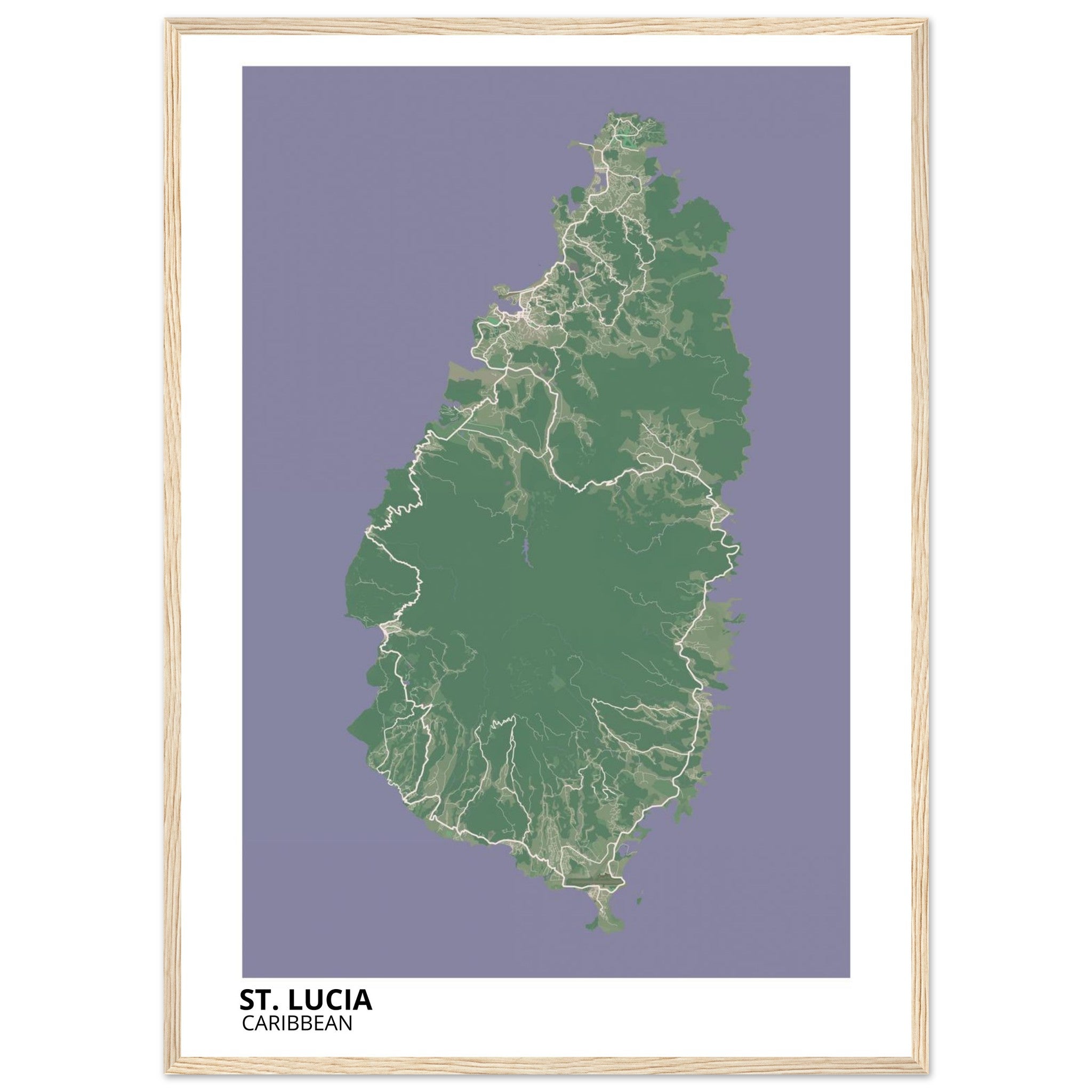 St. Lucia Caribbean City Map Poster | Custom Map Art Print - Ink And Atlas